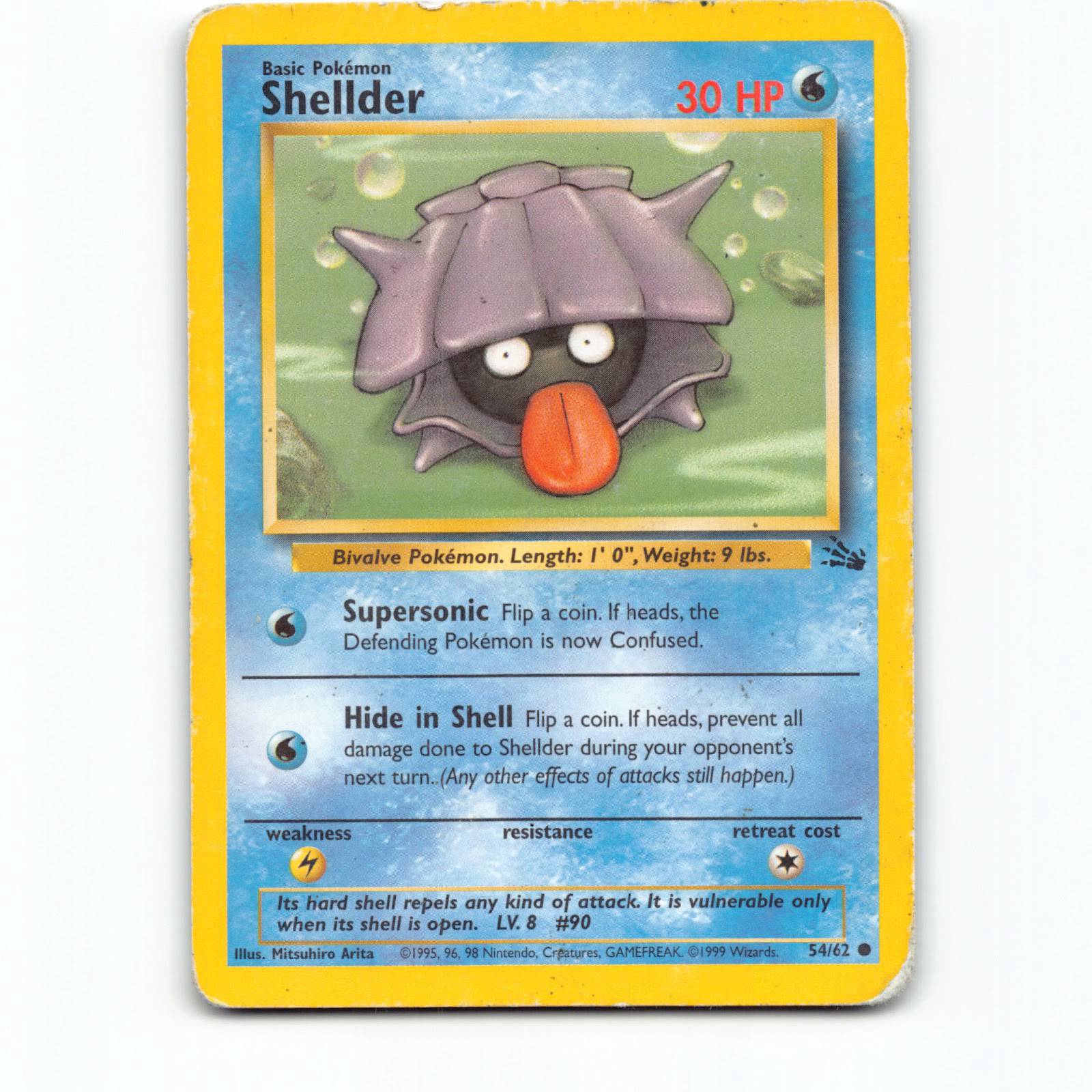 Pokémon Shellder FO EN 054/062 Pokemon Kort Fossil Wizards of The Coast