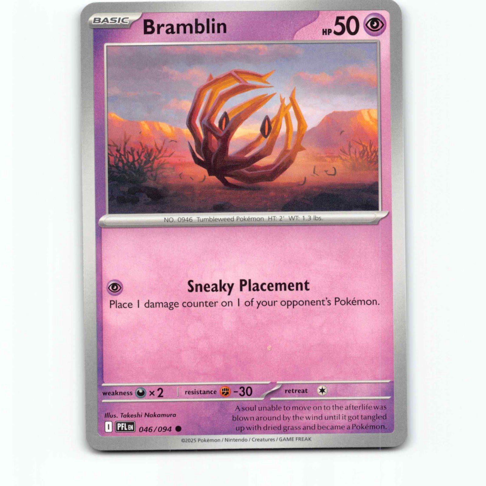 Bramblin 046/094 Pokémon PFL EN Phantasmal Flames Pokemon Kort Mega Evolution