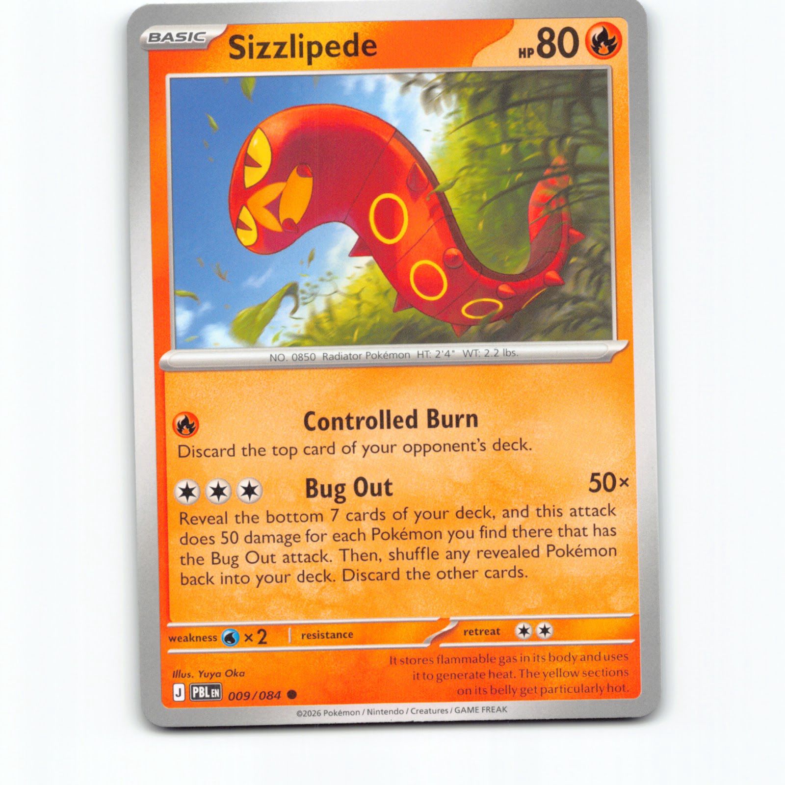 Pokémon Sizzlipede PBL EN 009/084 Pokemon Kort Pitch Black Mega Evolution