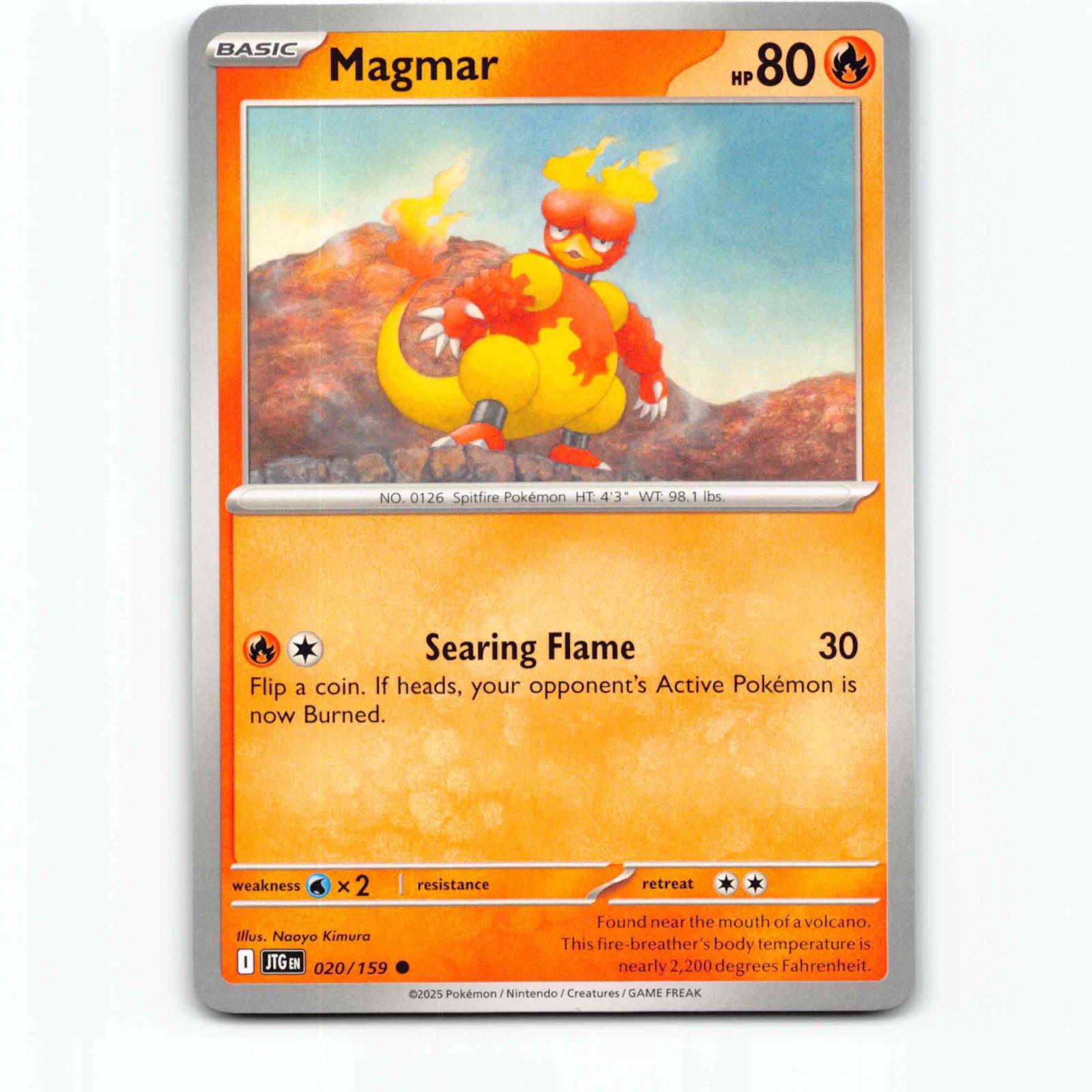 Magmar 020/159 Pokémon JTG EN Journey Together Pokemon Kort Scarlet & Violet