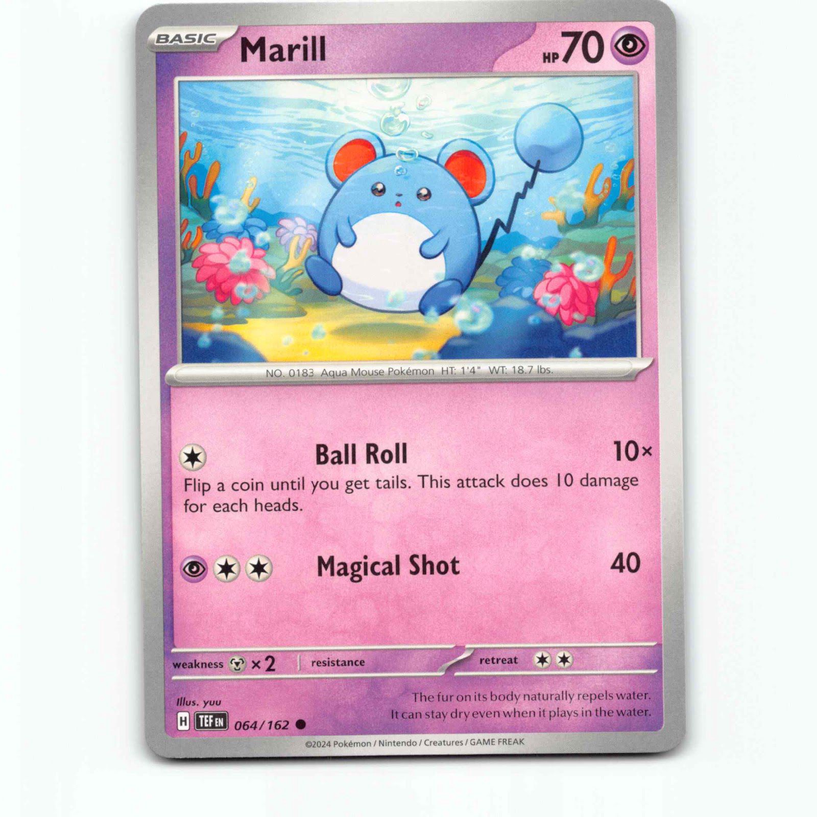 Marill 064/162 Pokémon TEF EN Temporal Forces Pokemon Kort Scarlet & Violet
