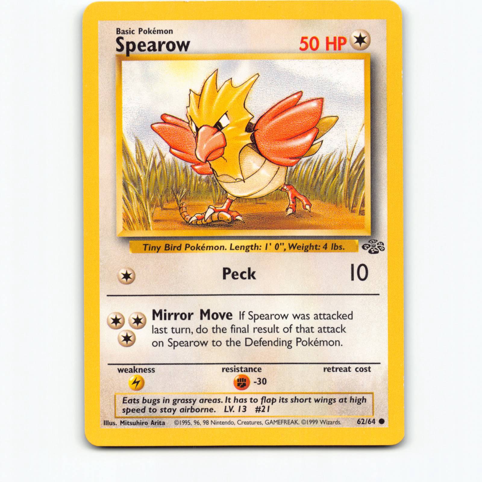 Spearow 062/064 Pokémon JU EN Jungle Pokemon Kort Wizards of The Coast