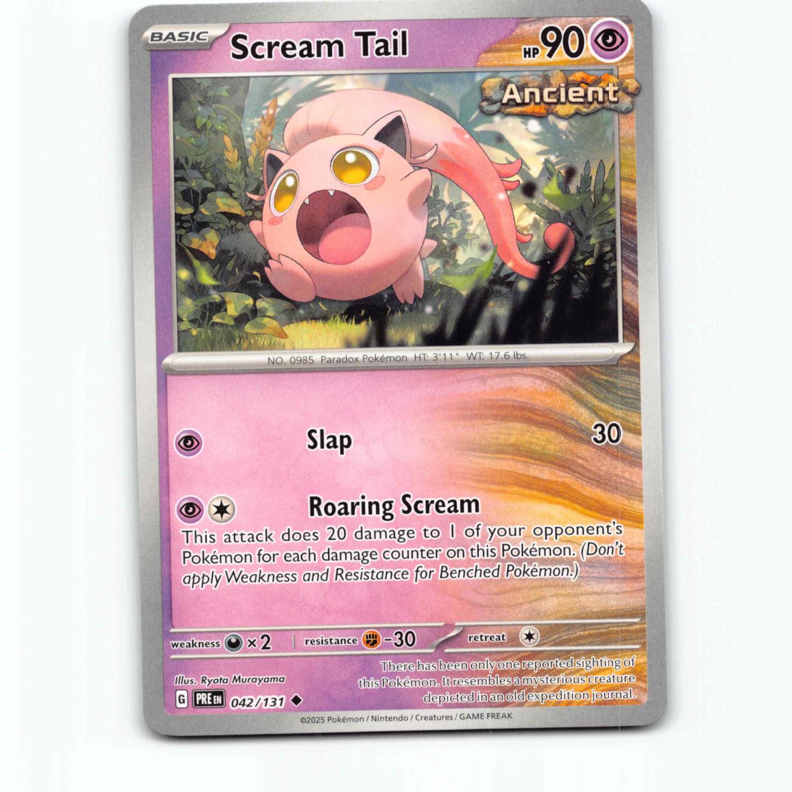 Scream Tail 042/131 Pokémon PRE EN Prismatic Evolutions Pokemon Kort Scarlet & V
