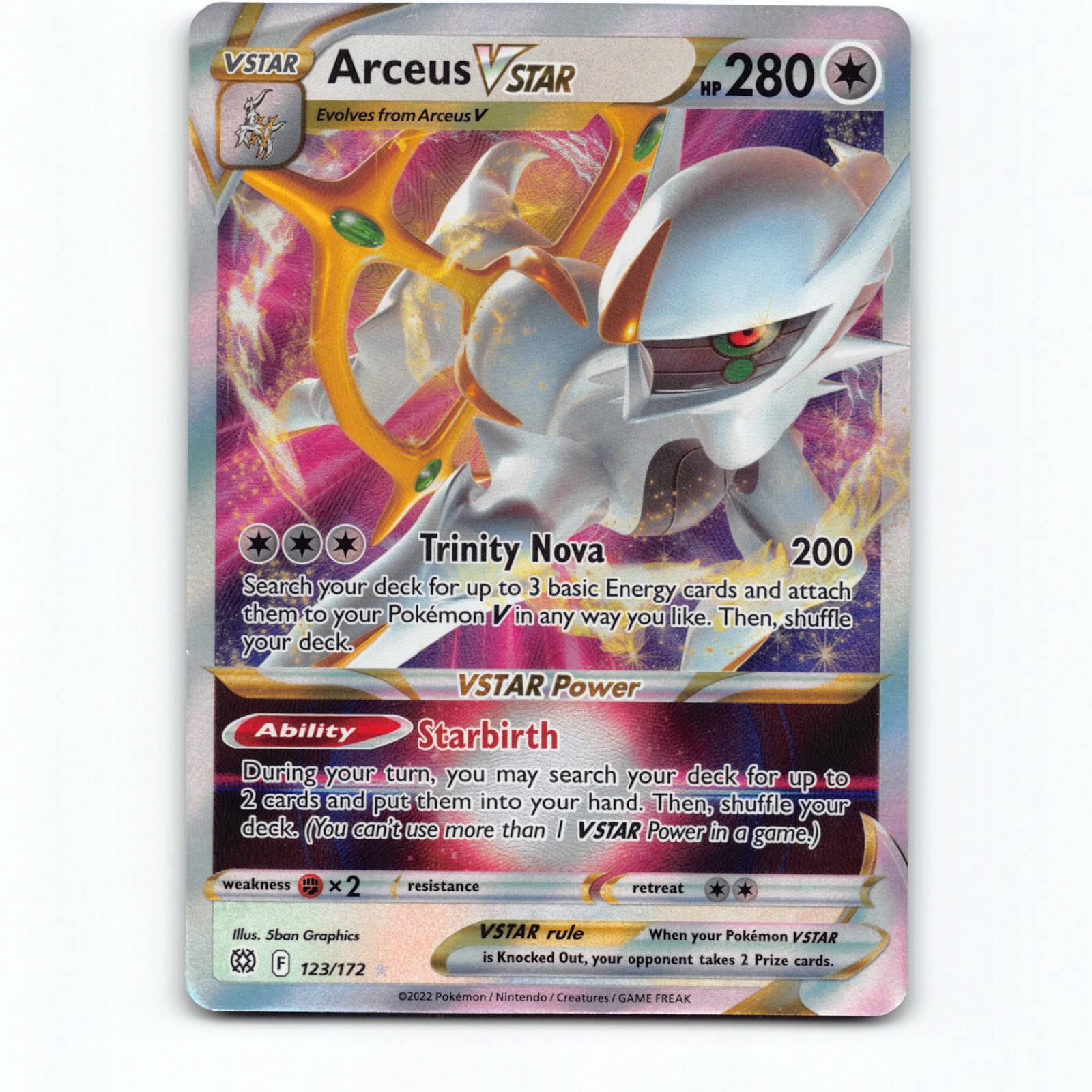 Arceus VSTAR 123 Ultra Rare Pokémon BRS EN 123/172 Brilliant Stars Pokemon Kort