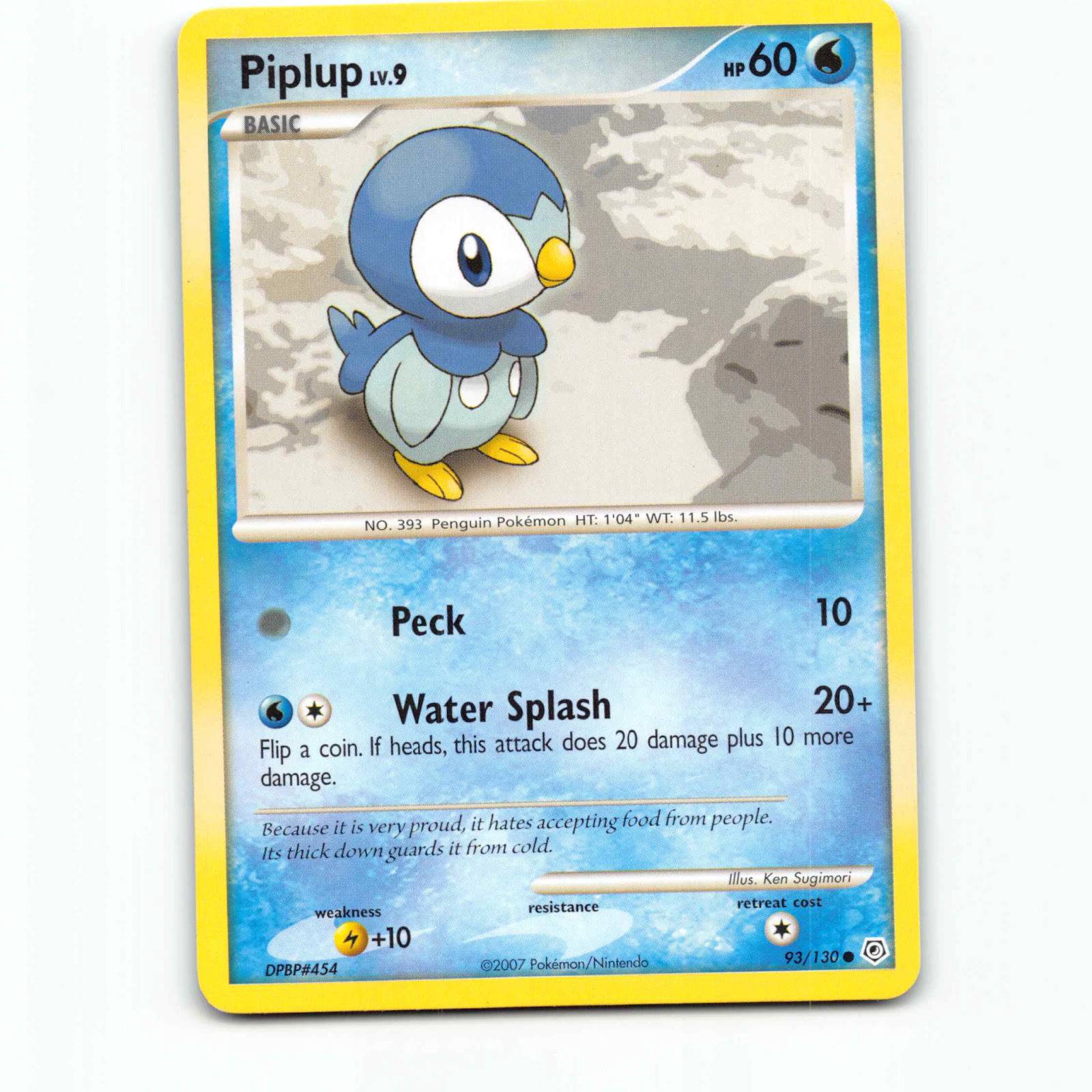 Piplup 93 Pokémon DP EN 93/130 Diamond & Pearl Pokemon Kort Diamond and Pearl