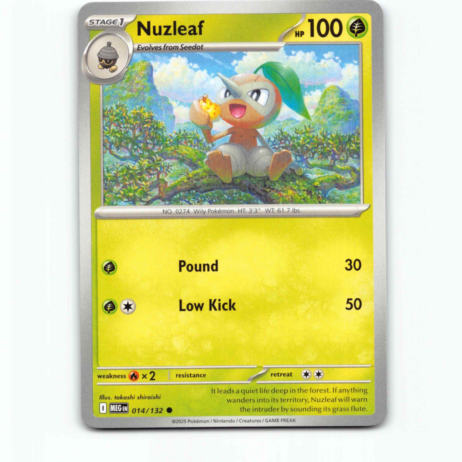 Nuzleaf 014/132 Pokémon MEG EN Mega Evolution Pokemon Kort Mega Evolution