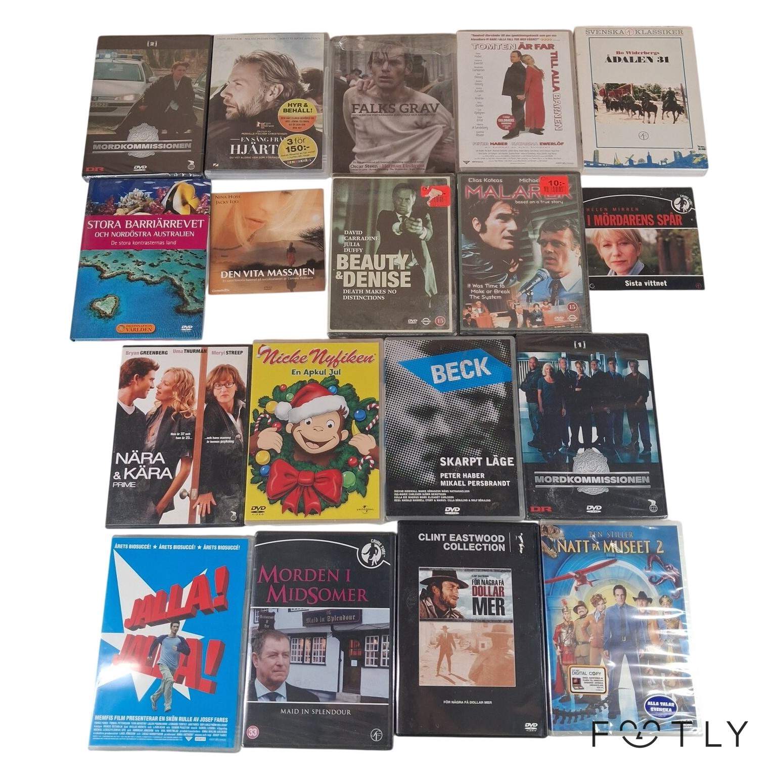 Parti DVD Filmer Svensk Klassiker Deckare Barn Action Drama DVD-Film Samling