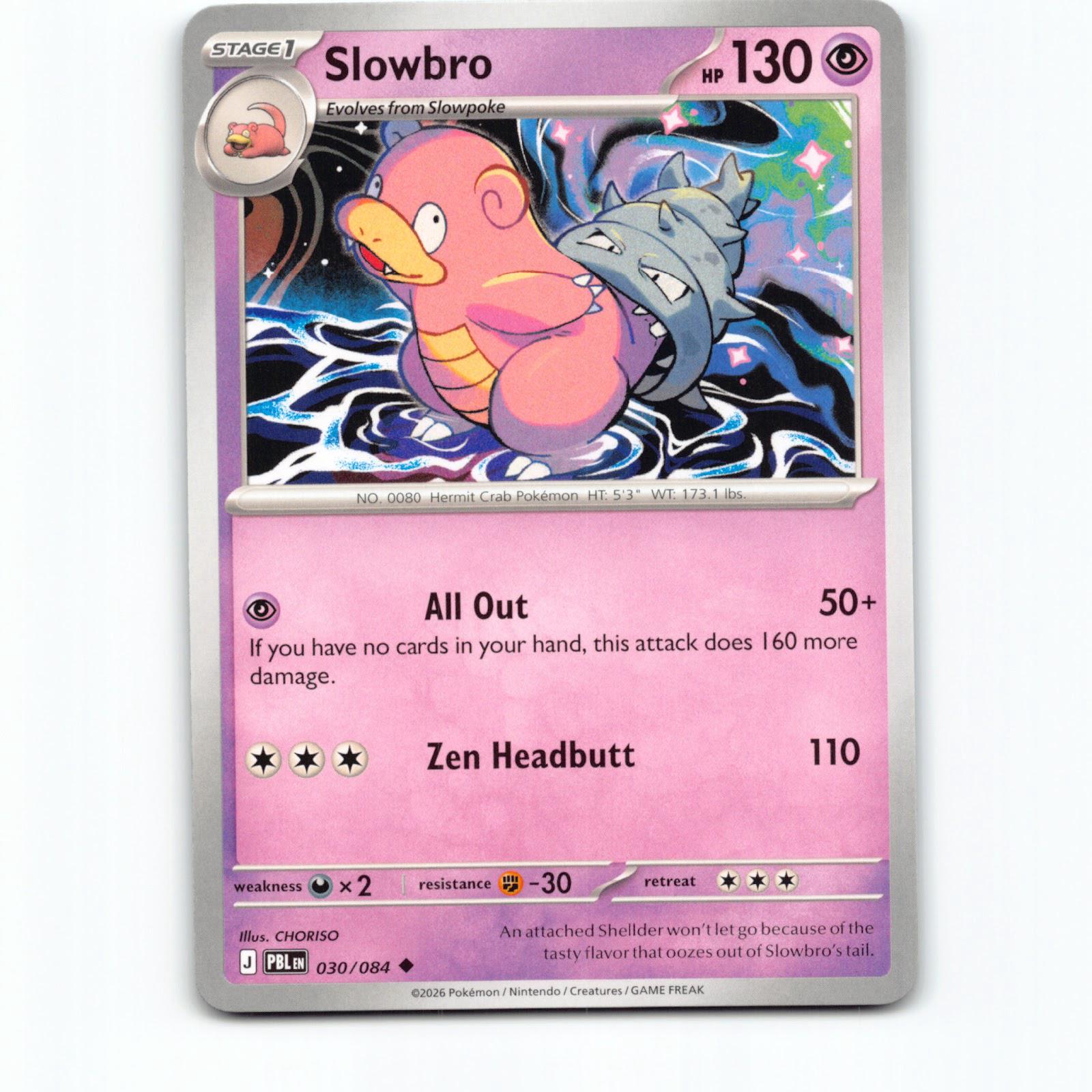 Slowbro 030/084 Pokémon PBL EN Pitch Black Pokemon Kort Mega Evolution