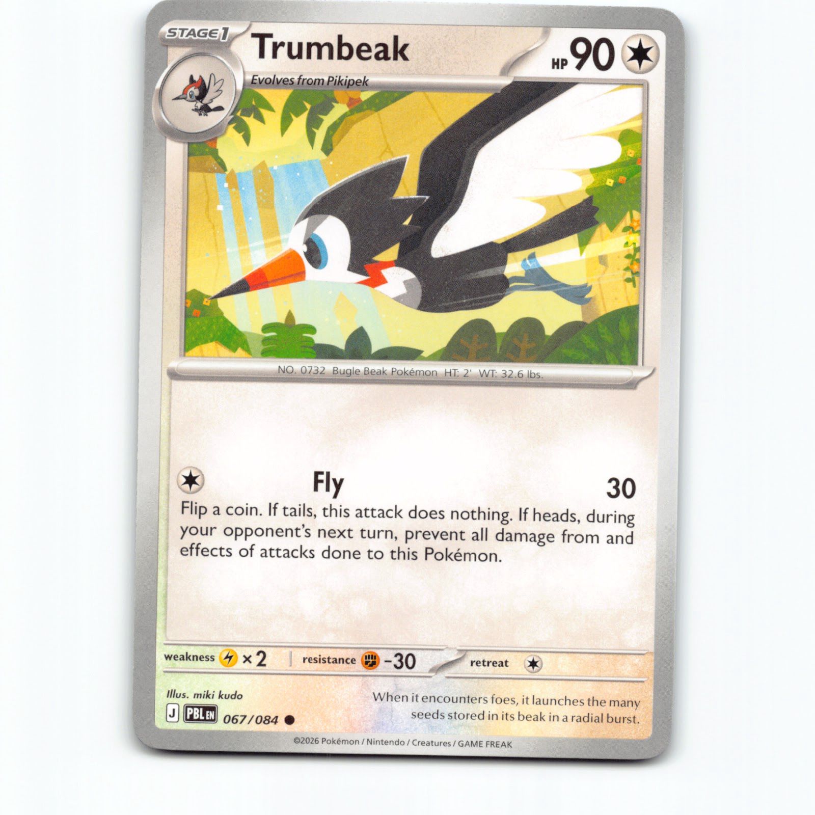 Trumbeak 067/084 Pokémon PBL EN Pitch Black Pokemon Kort Mega Evolution