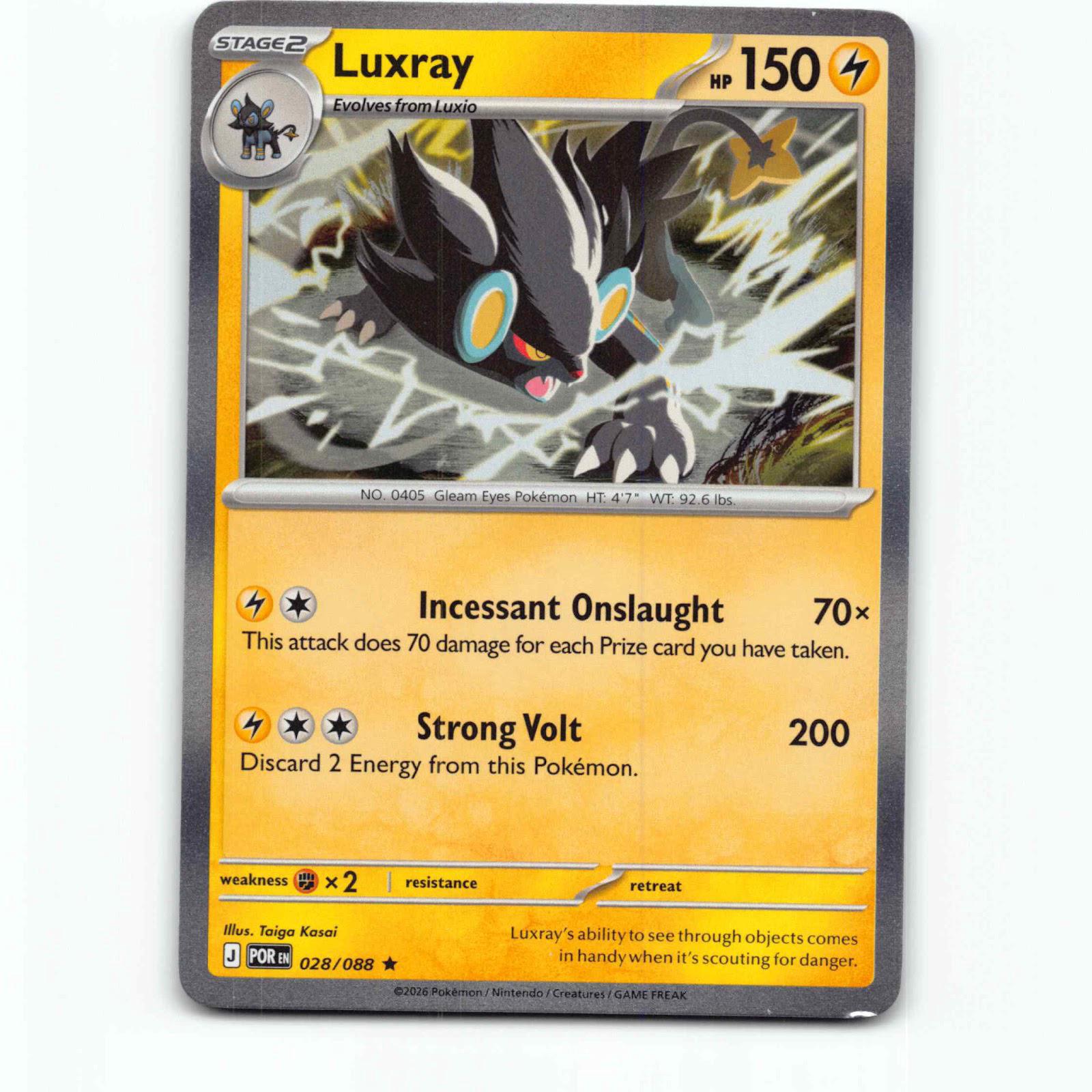 Luxray 28 Holo Pokémon POR EN 028/088 Perfect Order Pokemon Kort Mega Evolution