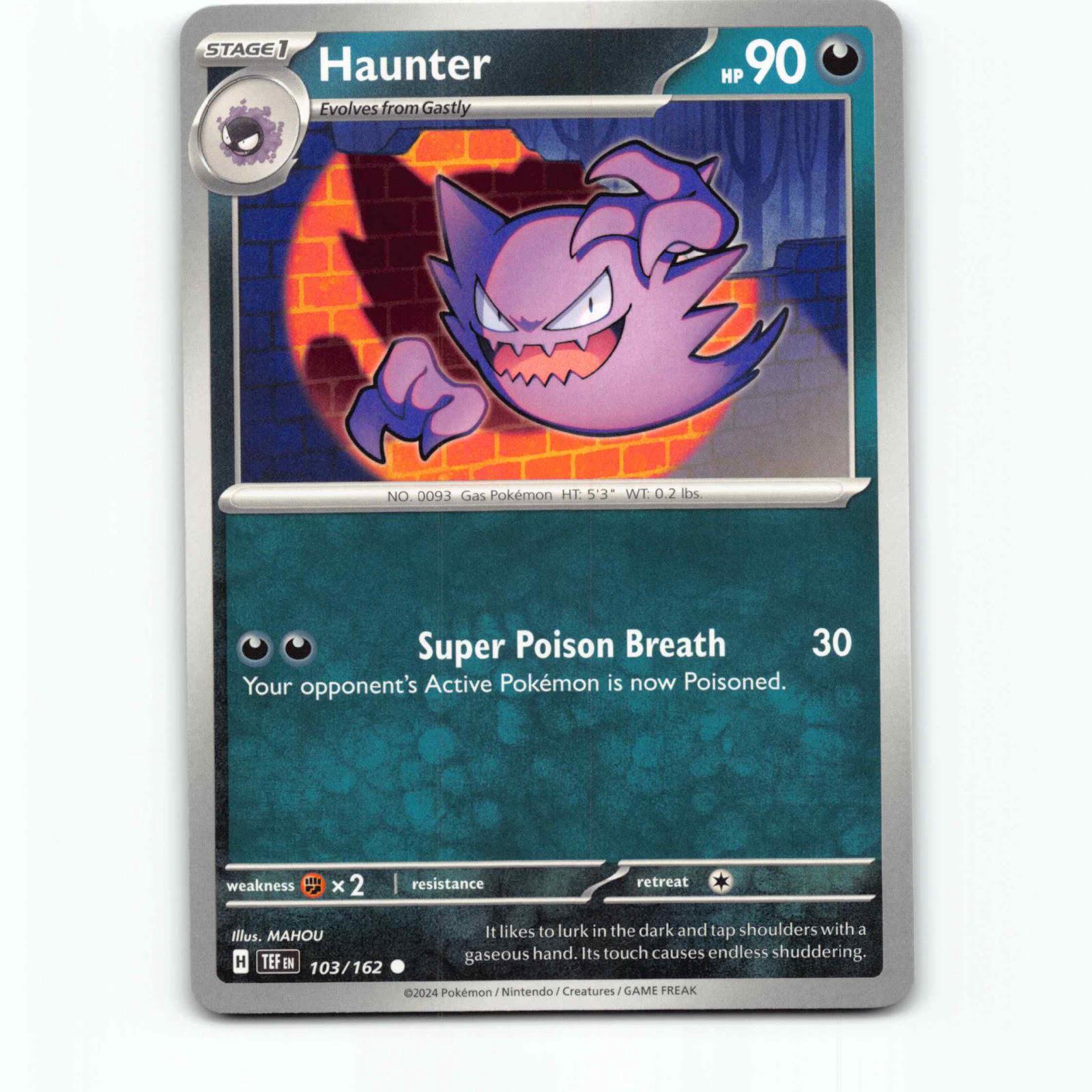 Haunter 103/162 Pokémon TEF EN Temporal Forces Pokemon Kort Scarlet & Violet