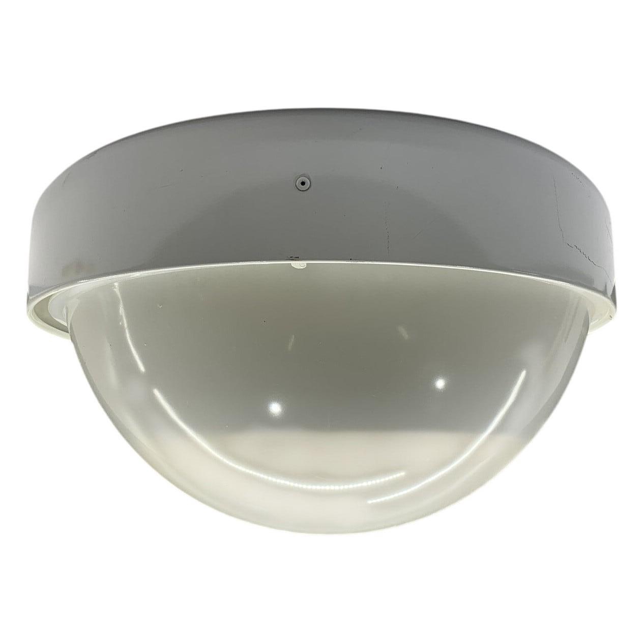 Taklampa Plafond Vit Rund Plast Metall Retro Stil Äldre Lampa Vintage