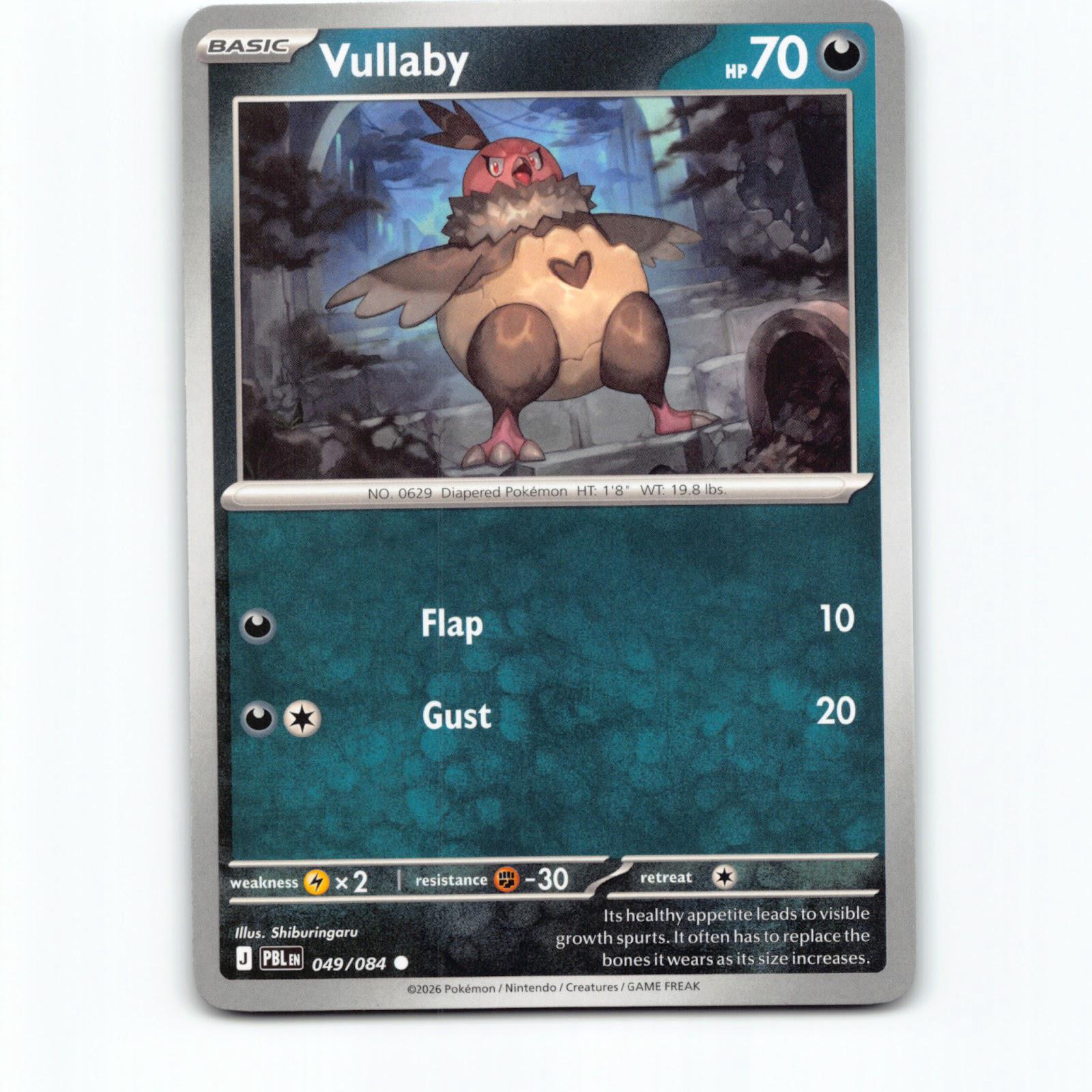 Vullaby 049/084 Pokémon PBL EN Pitch Black Pokemon Kort Mega Evolution