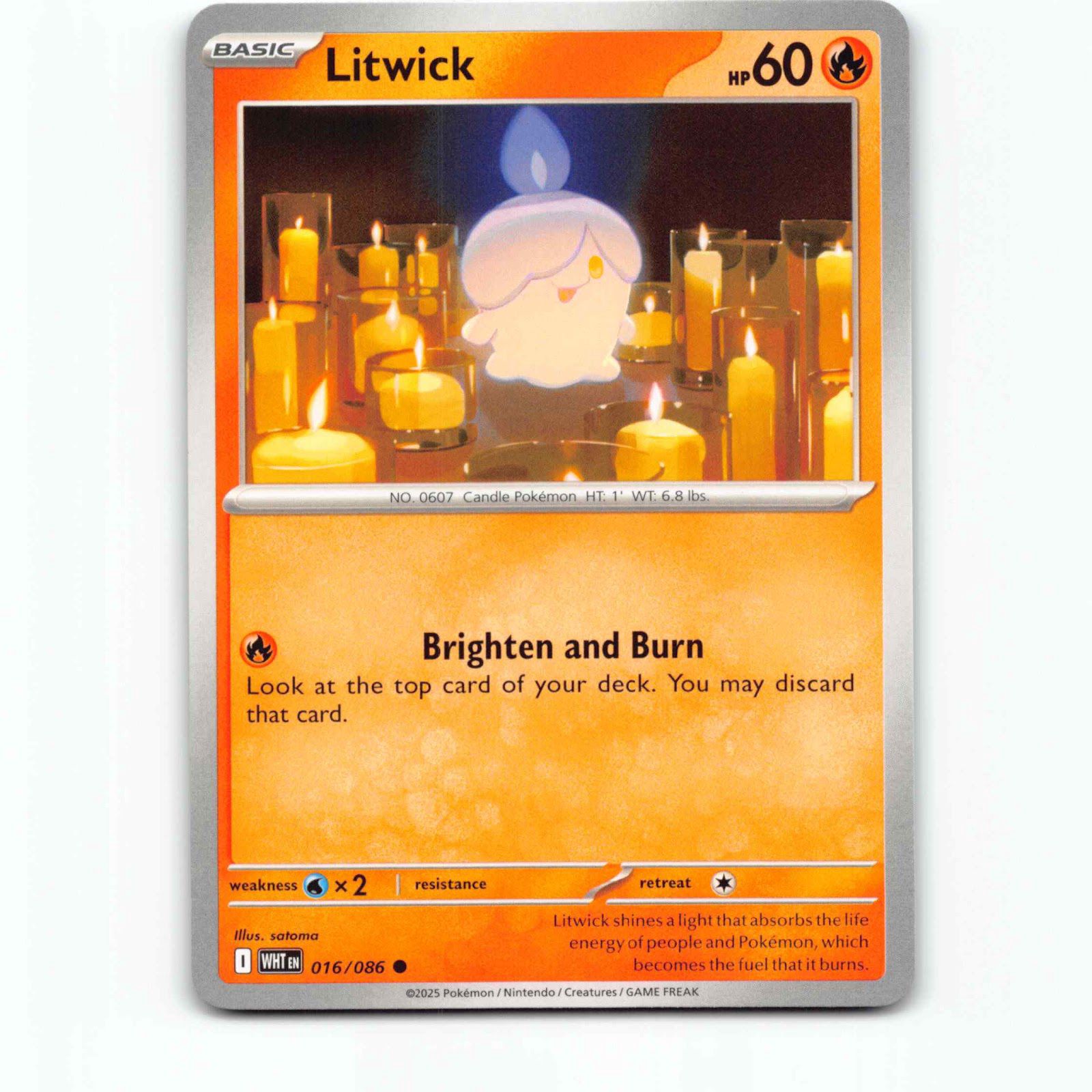 Litwick 016/086 Pokémon WHT EN White Flare Pokemon Kort Scarlet & Violet