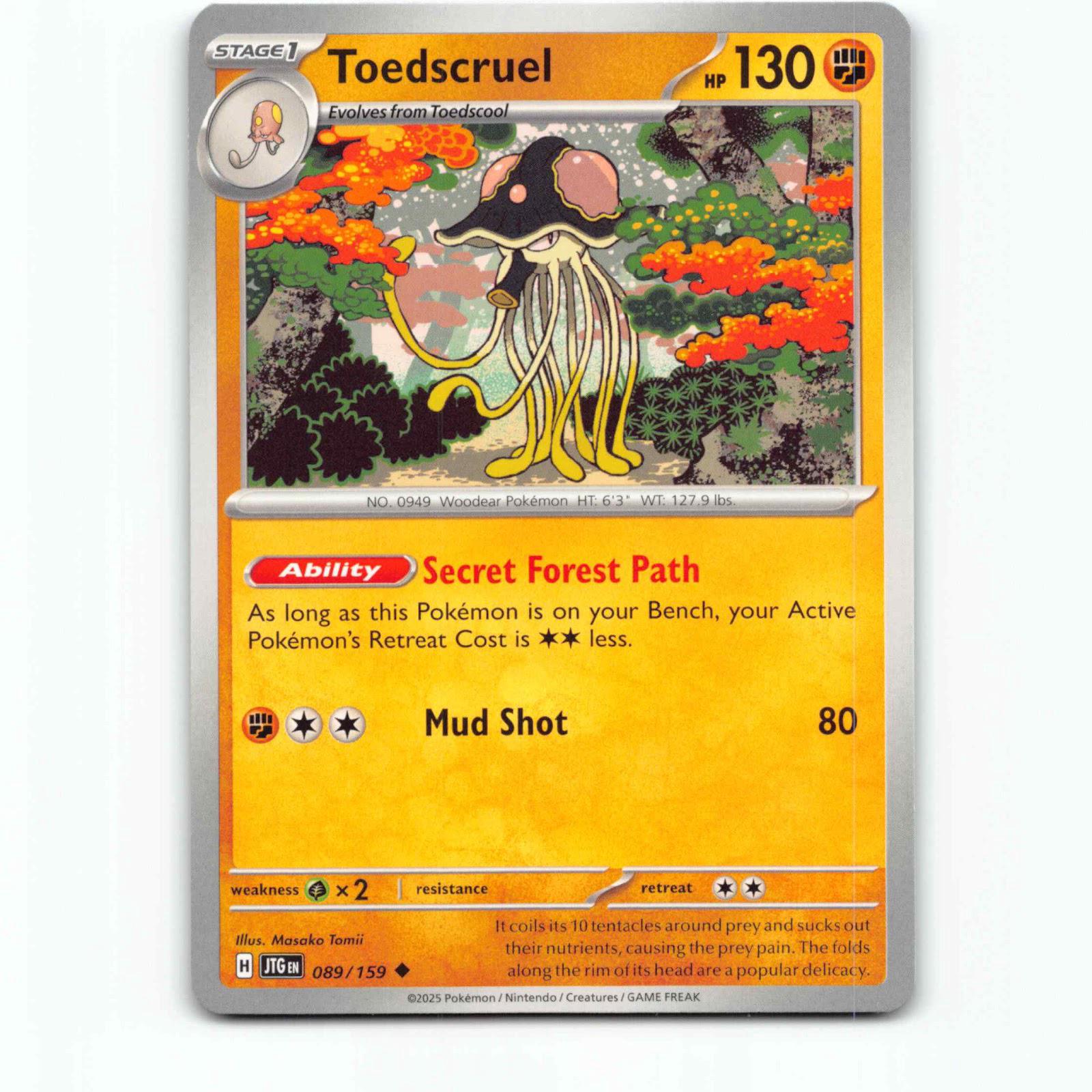 Toedscruel 089/159 Pokémon JTG EN Journey Together Pokemon Kort Scarlet & Violet