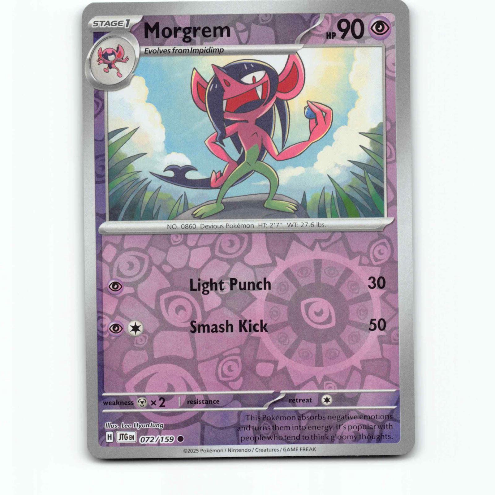 Morgrem 072/159 Pokémon Reverse Holo JTG EN Journey Together Pokemon Kort Scarle
