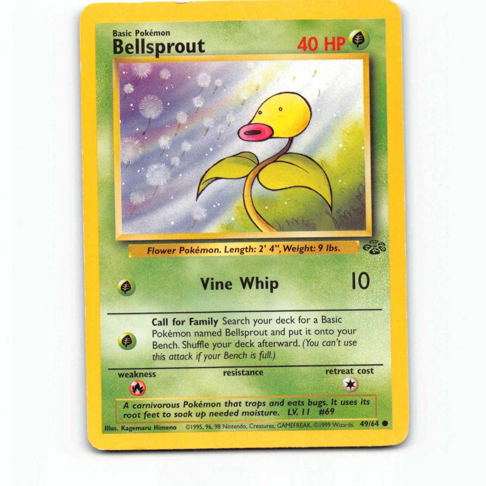 Bellsprout 49 Pokémon JU EN 49/64 Jungle Pokemon Kort Wizards of The Coast