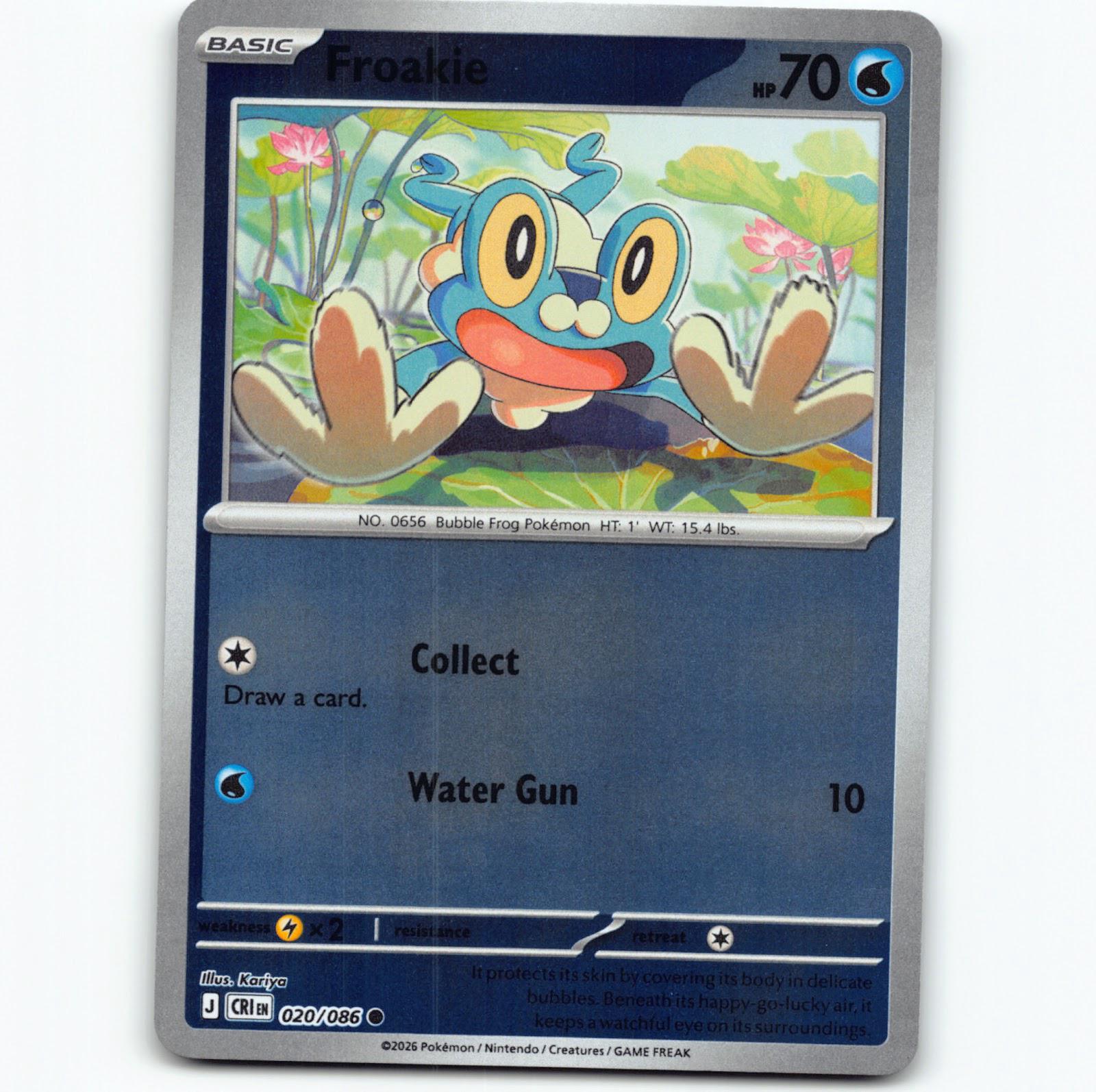 Pokémon Froakie CRI EN 020/086 Reverse Holo Pokemon Kort Chaos Rising Mega Evolu