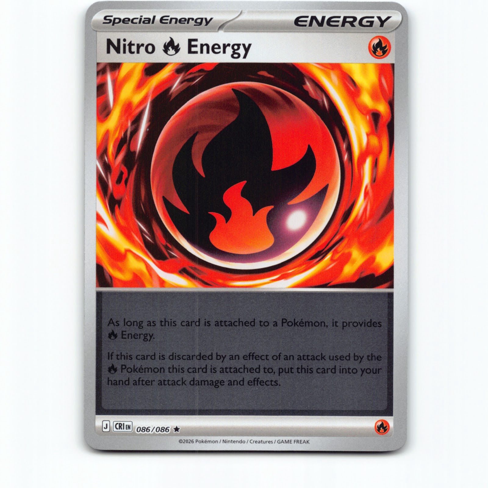 Pokémon Nitro R Energy CRI EN 086/086 Reverse Holo Pokemon Kort Chaos Rising Meg