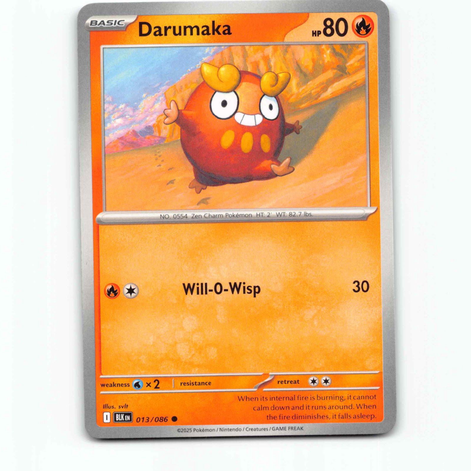 Darumaka 013/086 Pokémon BLK EN Black Bolt Pokemon Kort Scarlet & Violet
