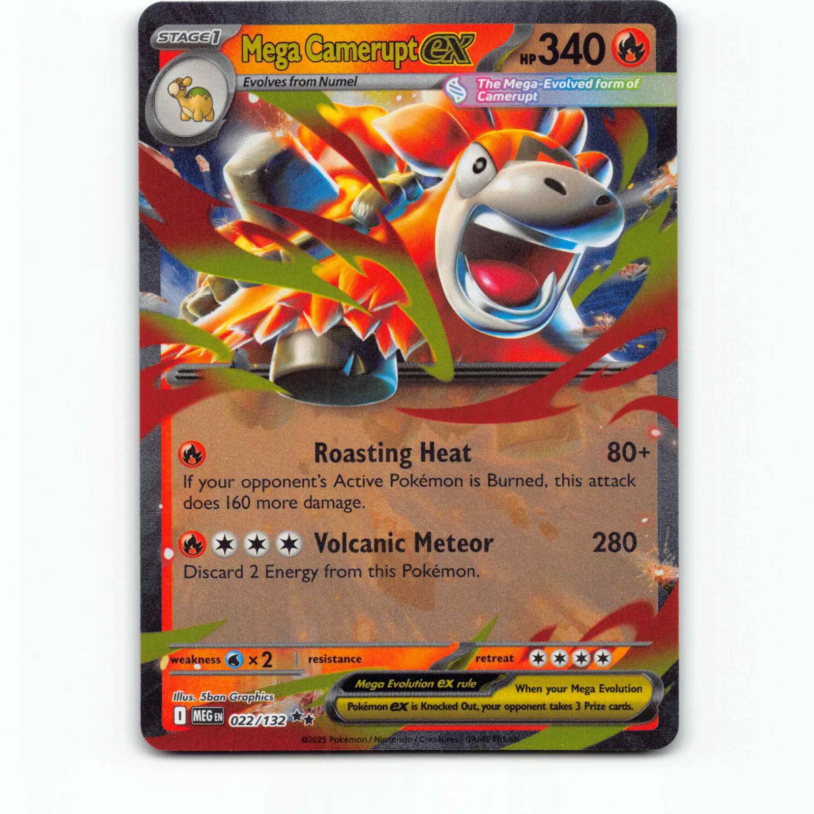 Mega Camerupt ex 022/132 Pokémon ex MEG EN Mega Evolution Pokemon Kort Mega Evol