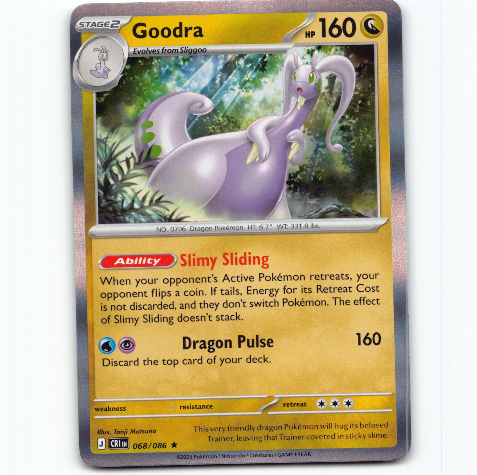 Pokémon Goodra CRI EN 068/086 Holo Pokemon Kort Chaos Rising Mega Evolution