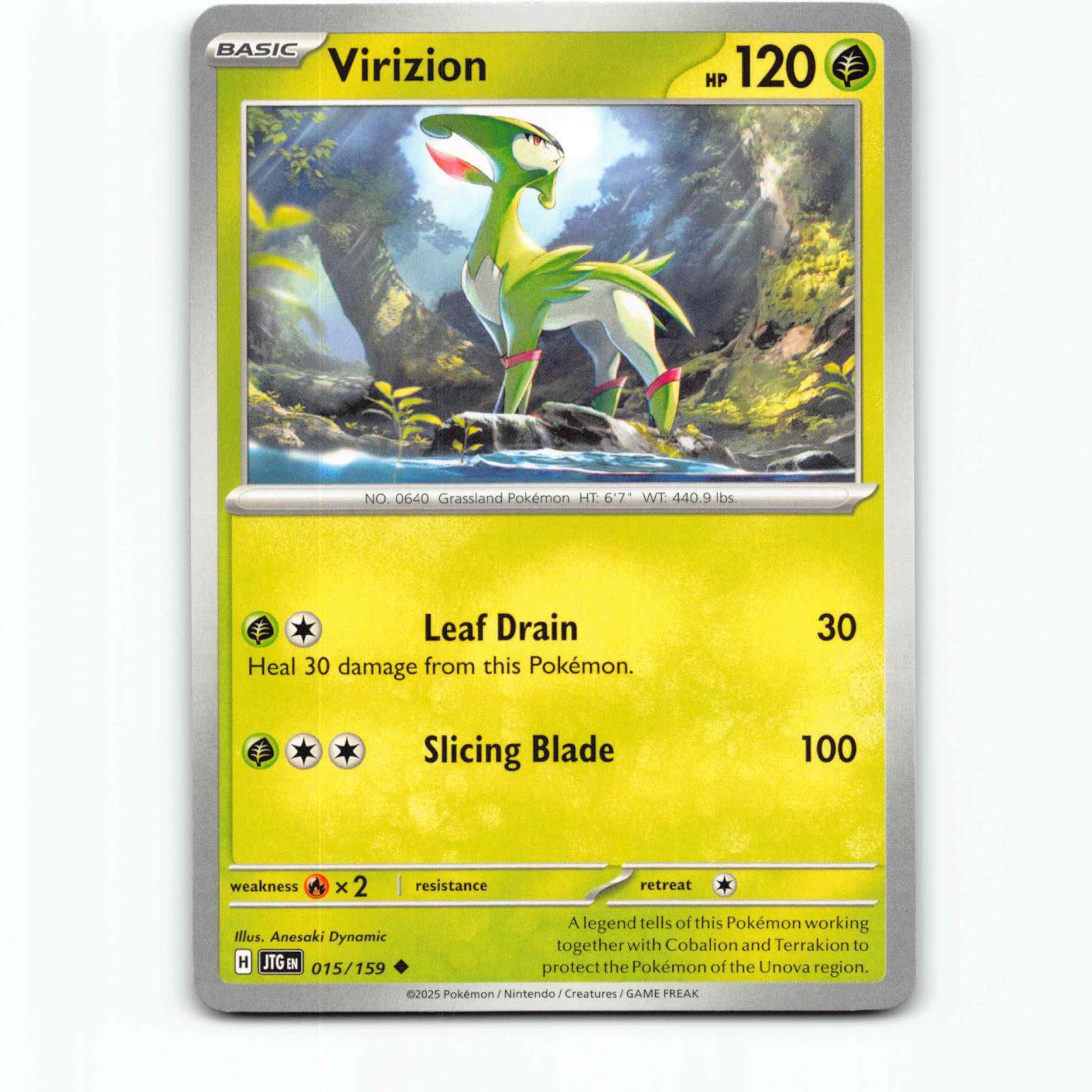 Virizion 015/159 Pokémon JTG EN Journey Together Pokemon Kort Scarlet & Violet