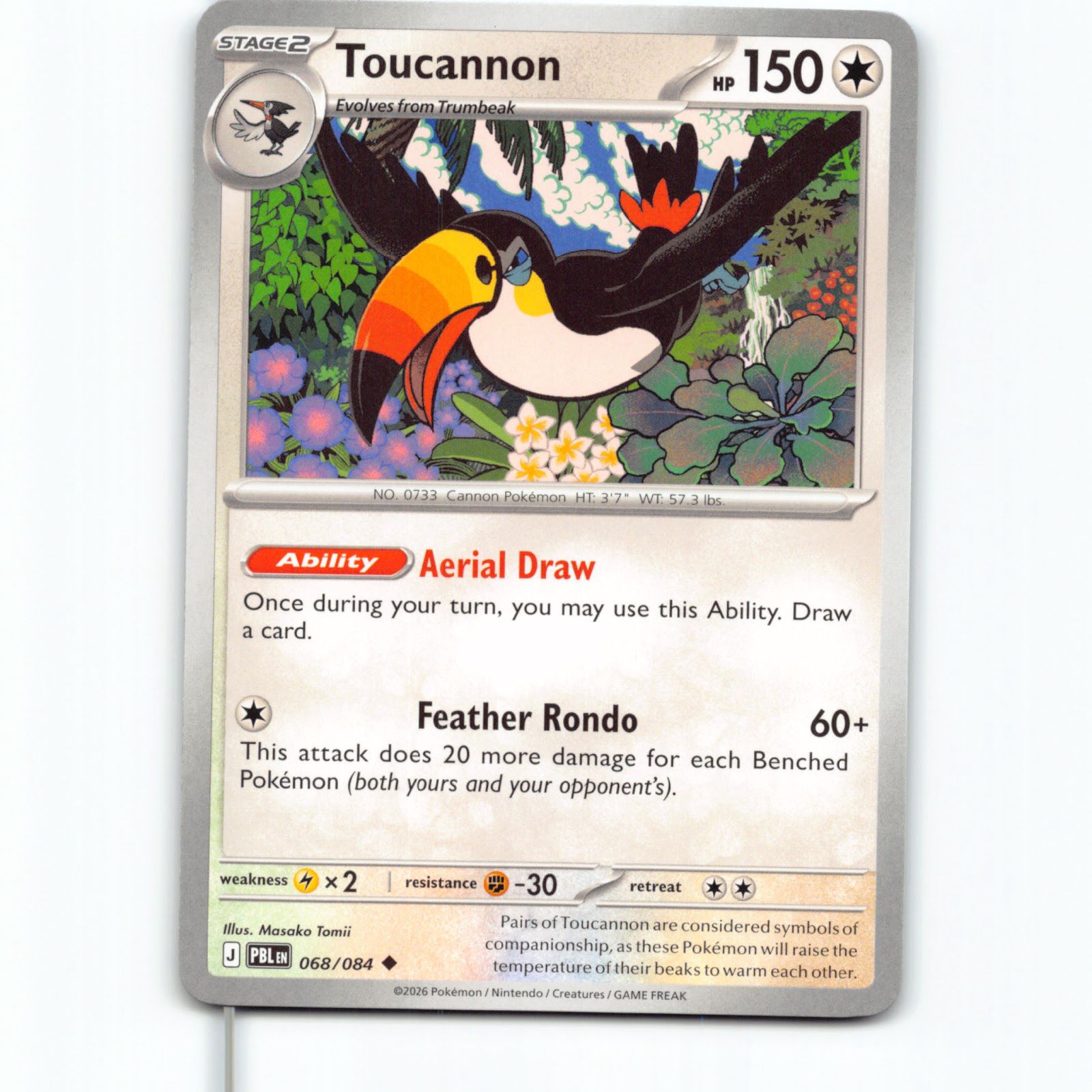 Pokémon Toucannon PBL EN 068/084 Pokemon Kort Pitch Black Mega Evolution