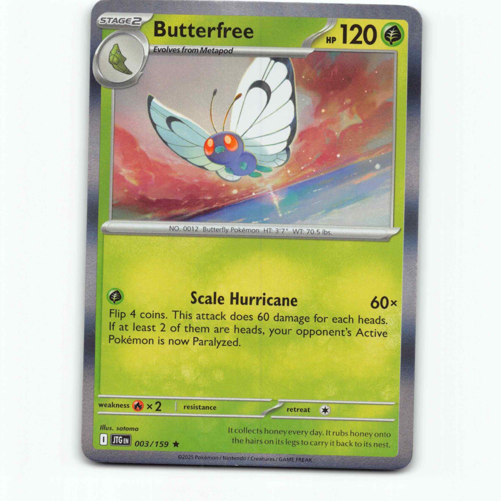 Butterfree 003/159 Pokémon Holo JTG EN Journey Together Pokemon Kort Scarlet & V