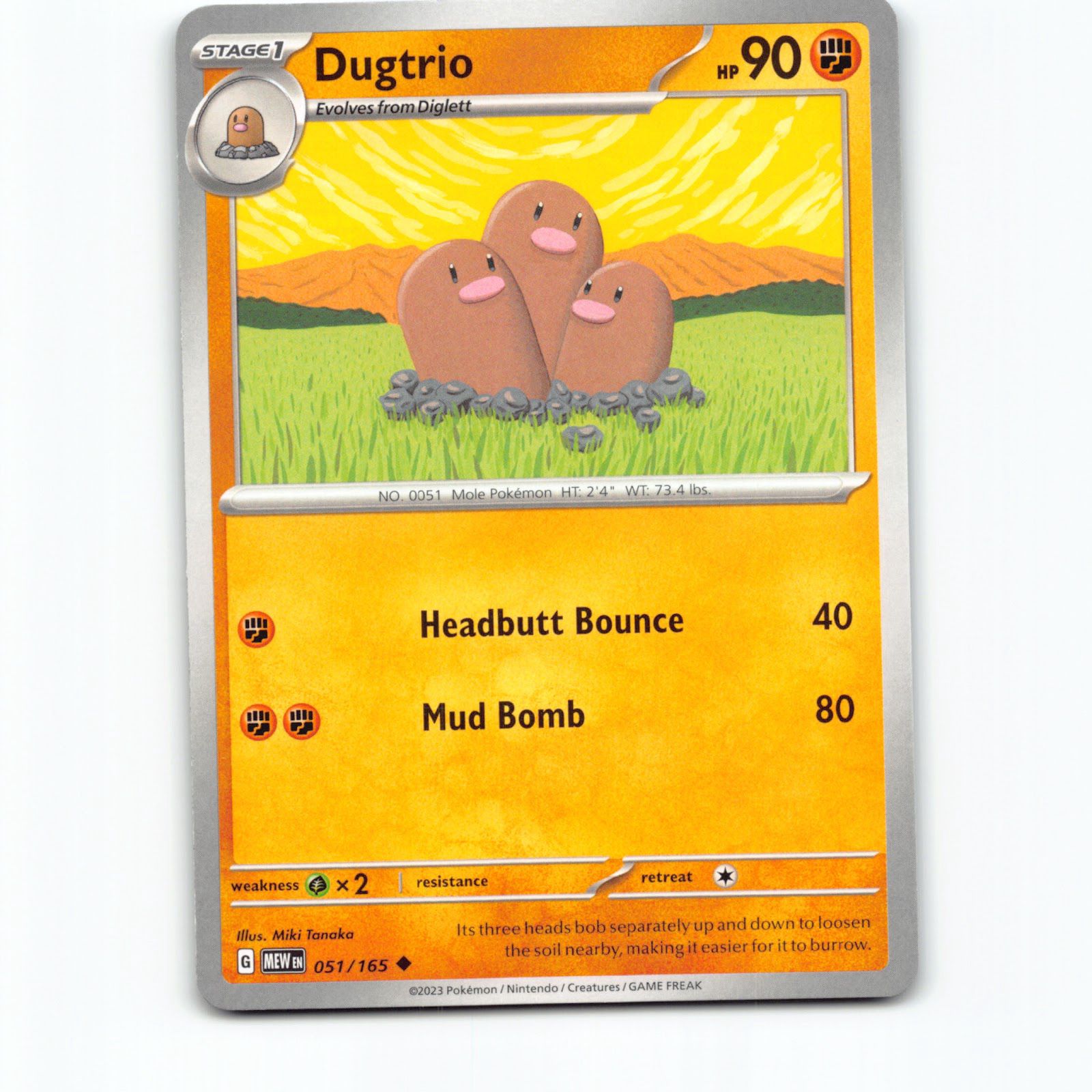 Dugtrio 051/165 Pokémon MEW EN Scarlet & Violet 151 Pokemon Kort Scarlet & Viole