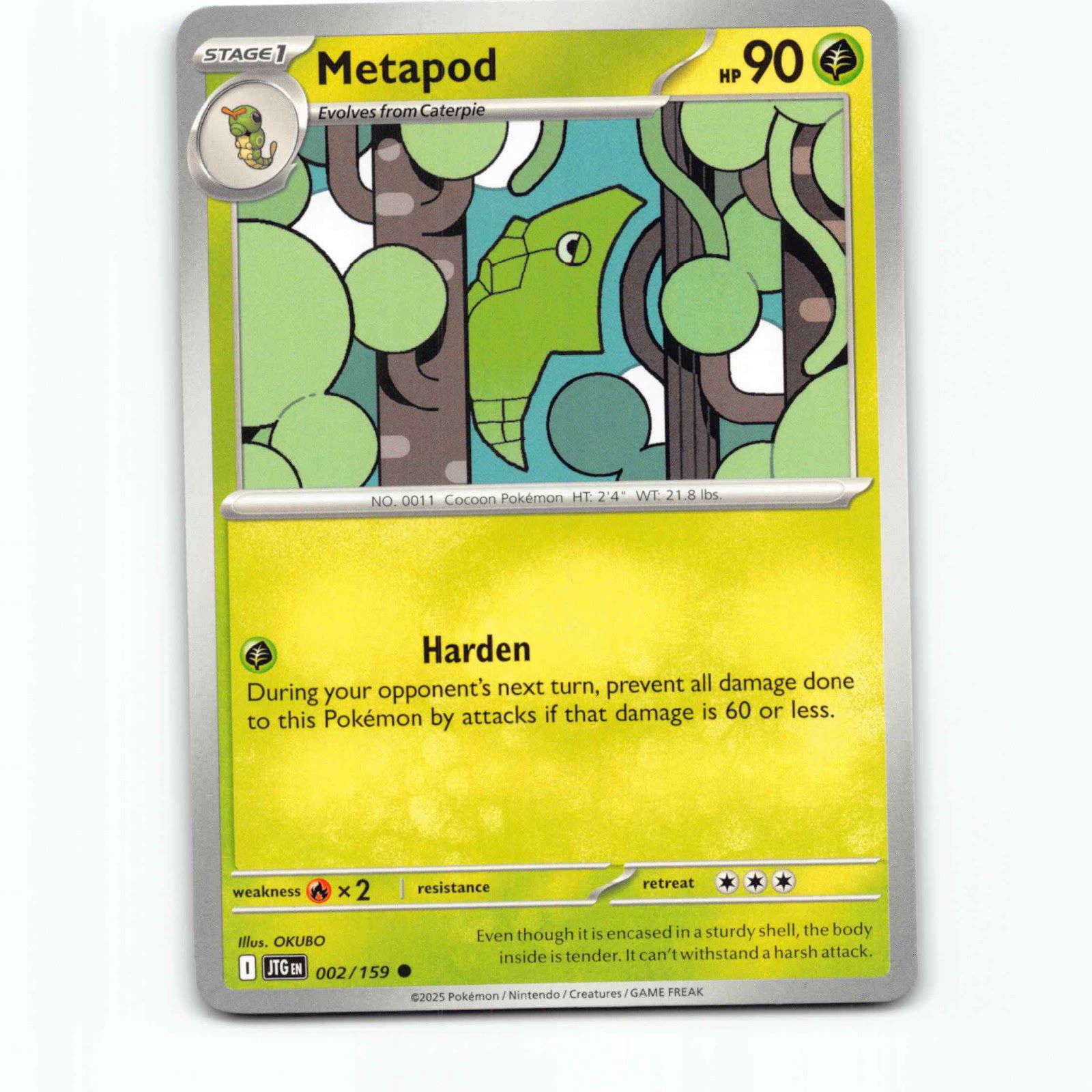 Metapod 002/159 Pokémon JTG EN Journey Together Pokemon Kort Scarlet & Violet