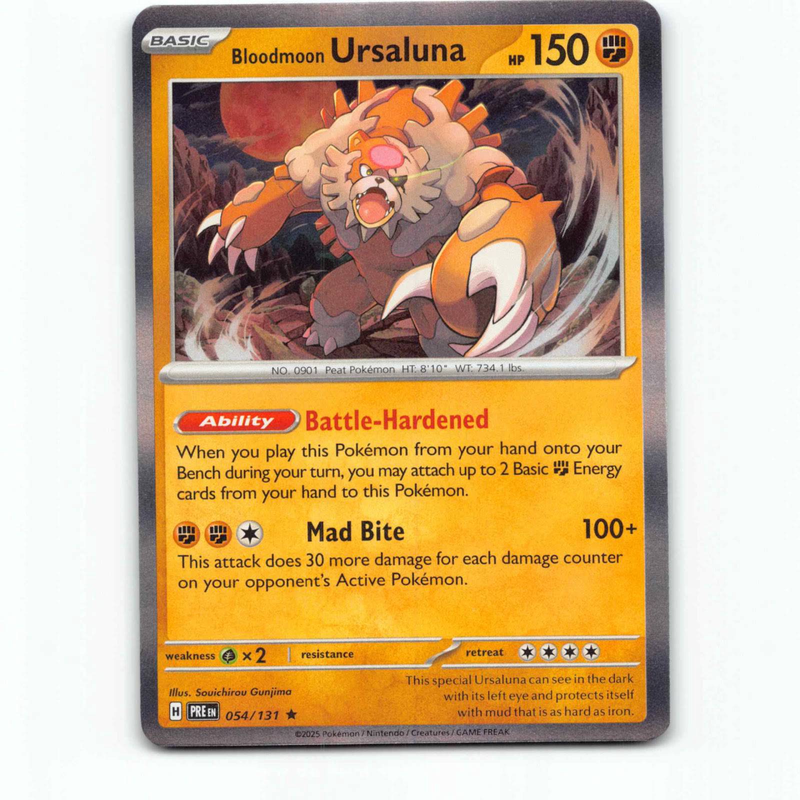 Bloodmoon Ursaluna 054/131 Pokémon Holo PRE EN Prismatic Evolutions Pokemon Kort