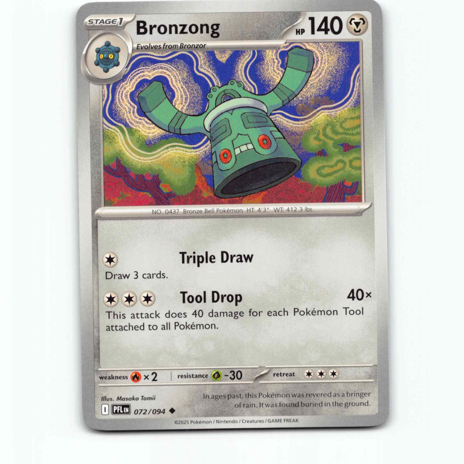 Bronzong 072/094 Pokémon PFL EN Phantasmal Flames Pokemon Kort Mega Evolution