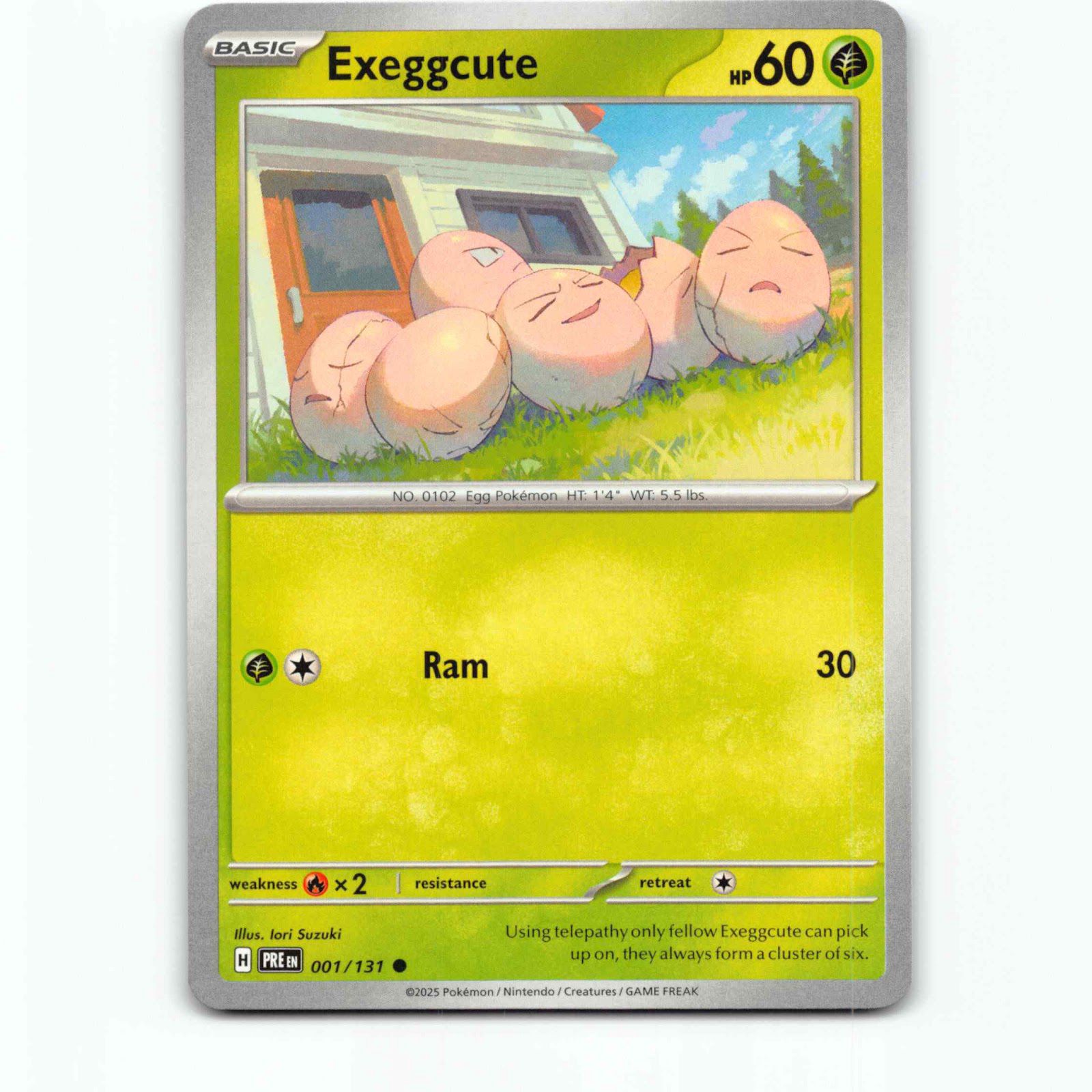 Exeggcute 001/131 Pokémon PRE EN Prismatic Evolutions Pokemon Kort Scarlet & Vio