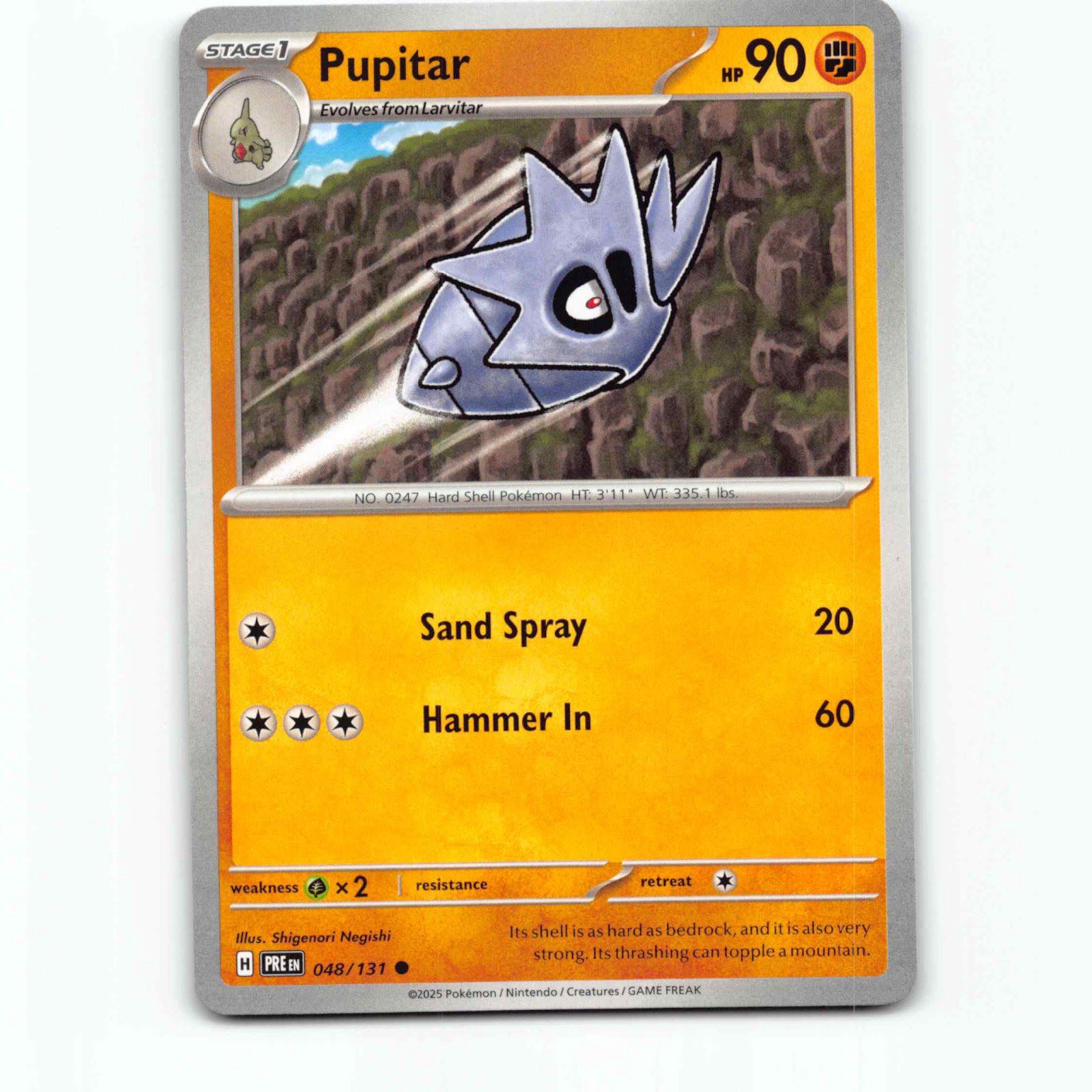 Pupitar 048/131 Pokémon PRE EN Prismatic Evolutions Pokemon Kort Scarlet & Viole