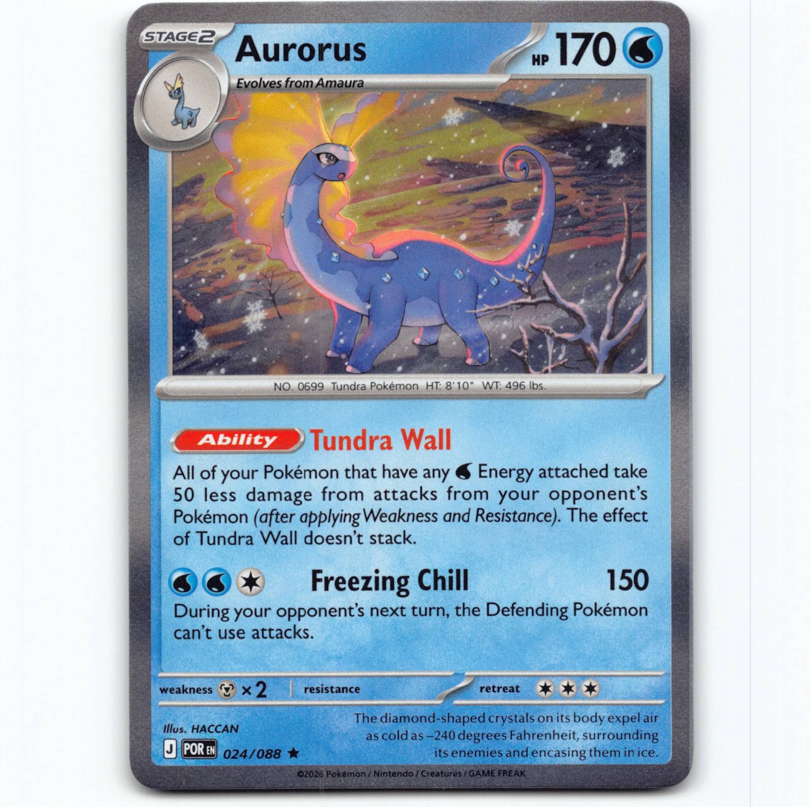 Pokémon Aurorus POR EN 024/088 Holo Pokemon Kort Perfect Order Mega Evolution