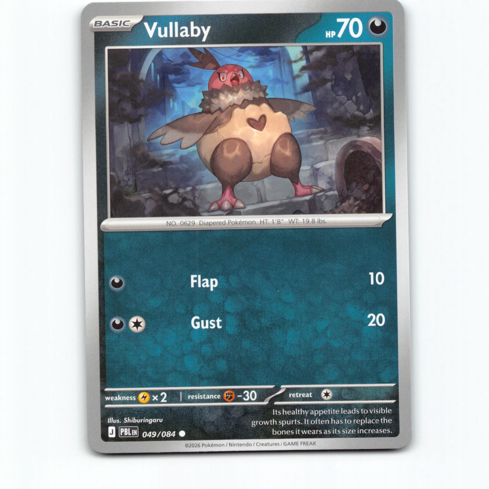 Pokémon Vullaby PBL EN 049/084 Pokemon Kort Pitch Black Mega Evolution