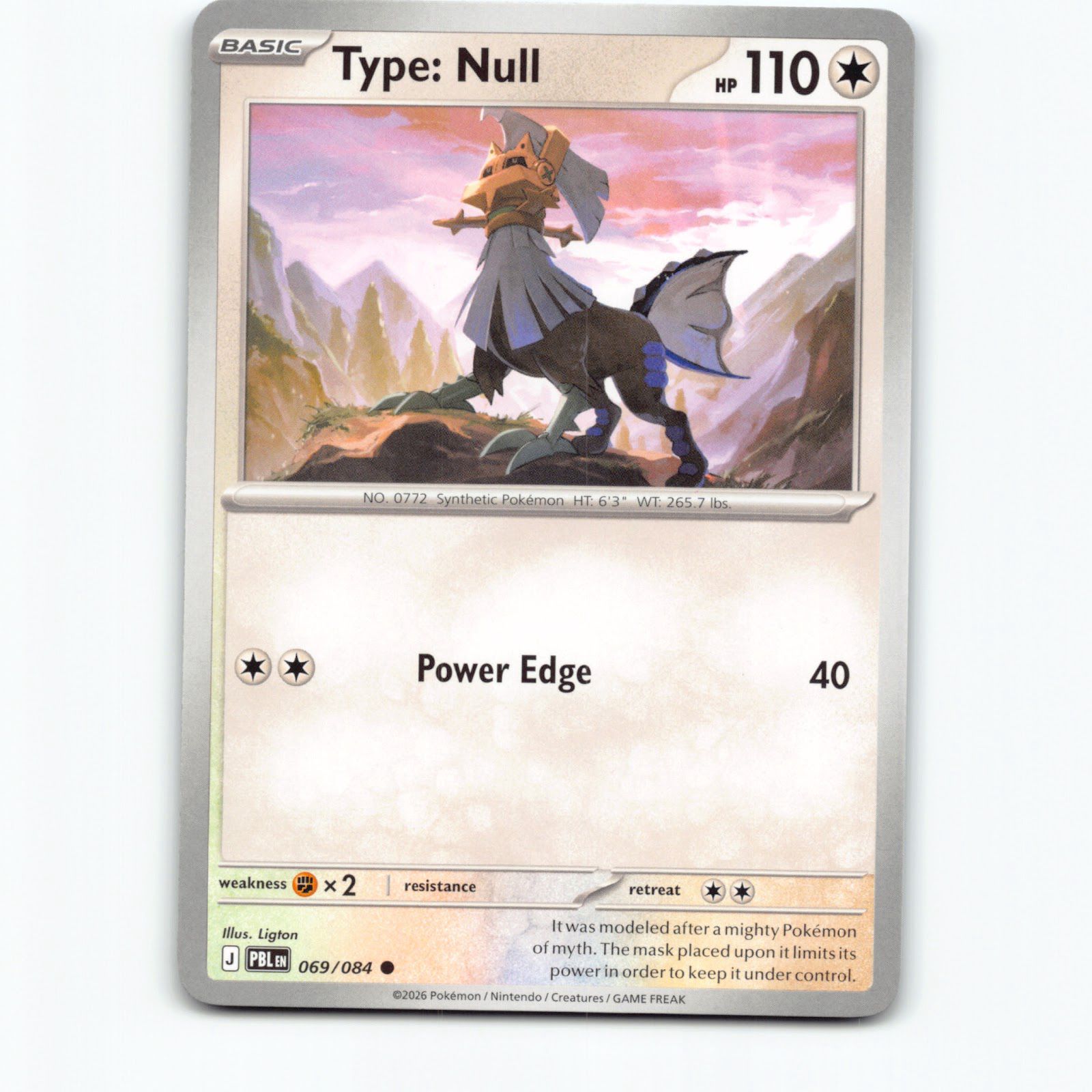 Type: Null 069/084 Pokémon PBL EN Pitch Black Pokemon Kort Mega Evolution