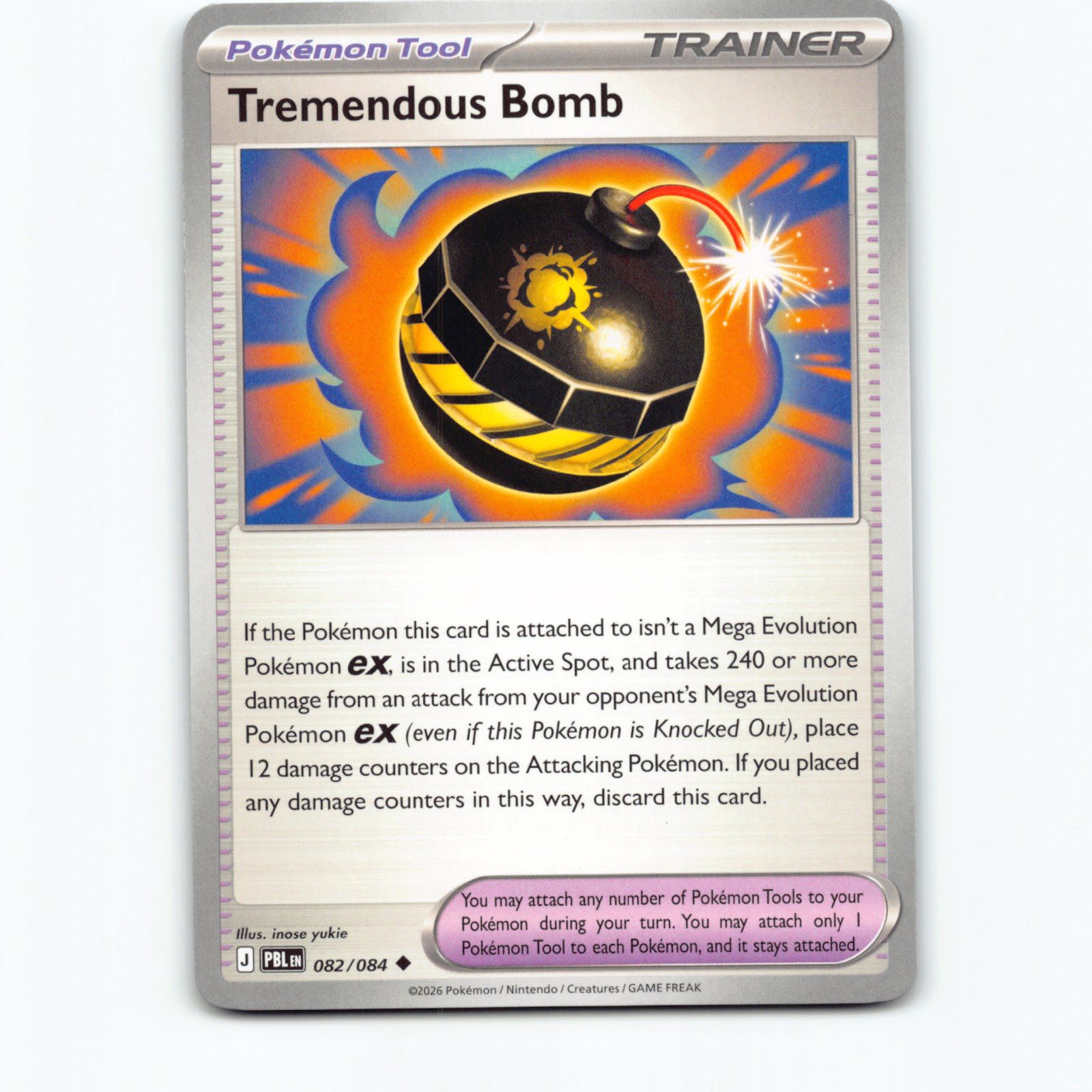 Tremendous Bomb 082/084 Pokémon PBL EN Pitch Black Pokemon Kort Mega Evolution