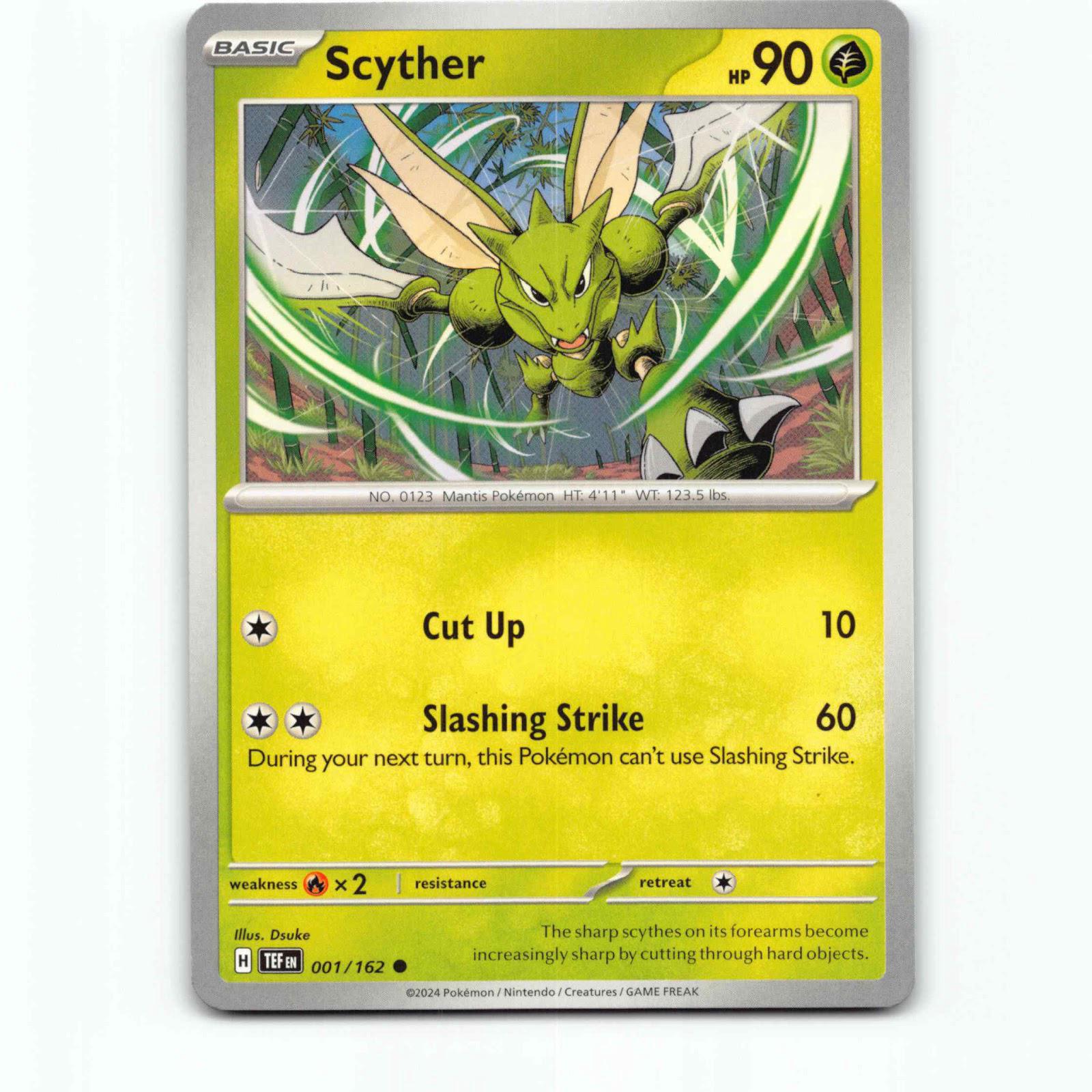 Scyther 001/162 Pokémon TEF EN Temporal Forces Pokemon Kort Scarlet & Violet