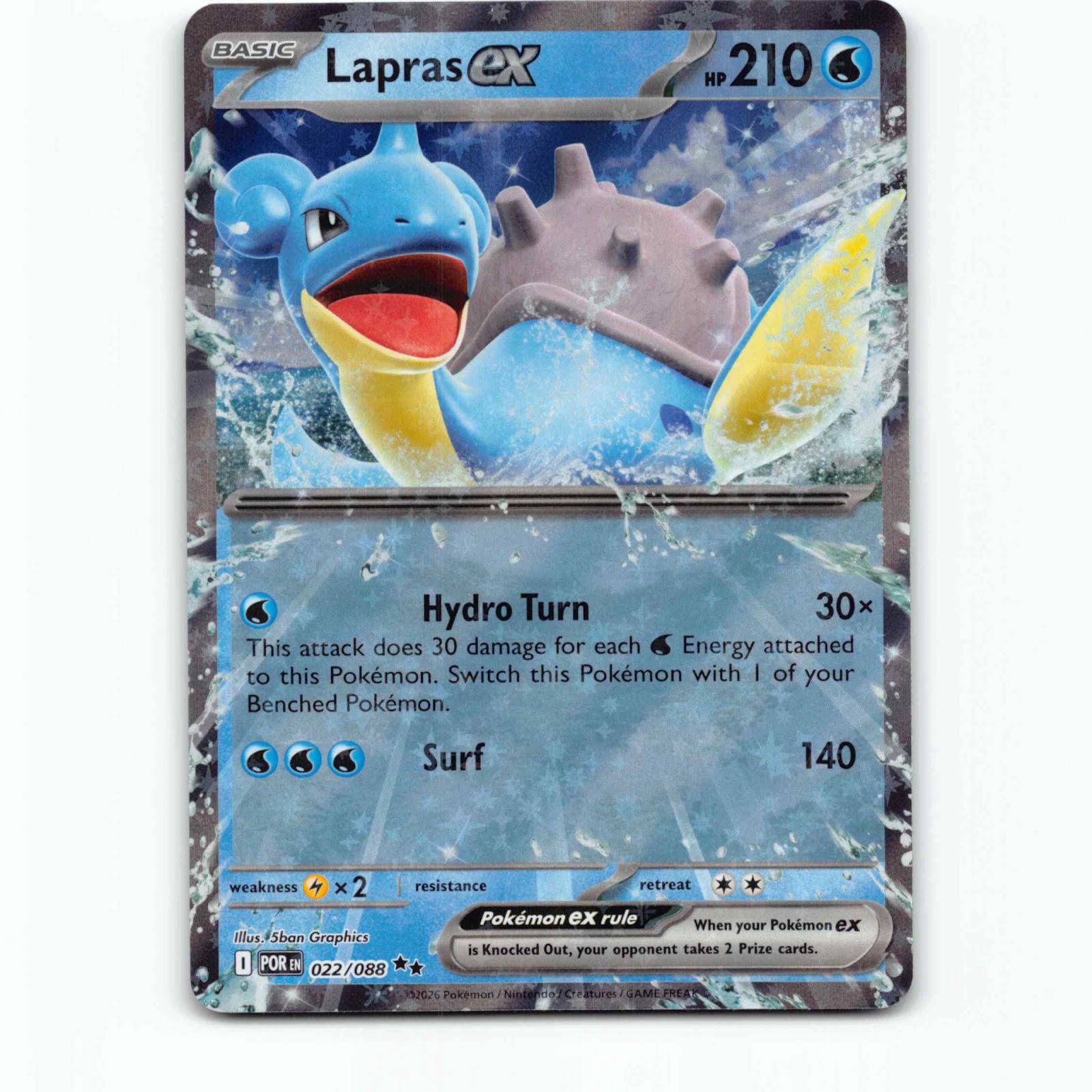 Lapras ex 22 Double Rare Pokémon POR EN 022/088 Perfect Order Pokemon Kort