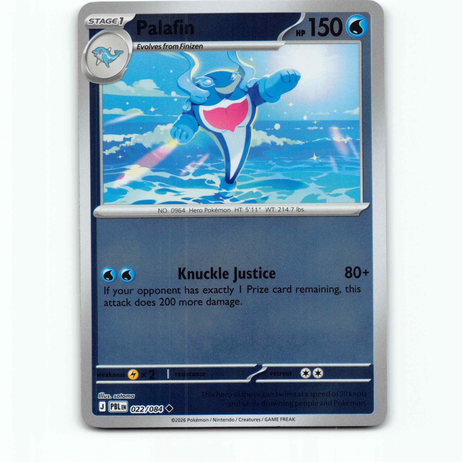 Palafin 022/084 Pokémon Reverse Holo PBL EN Pitch Black Pokemon Kort Mega Evolut