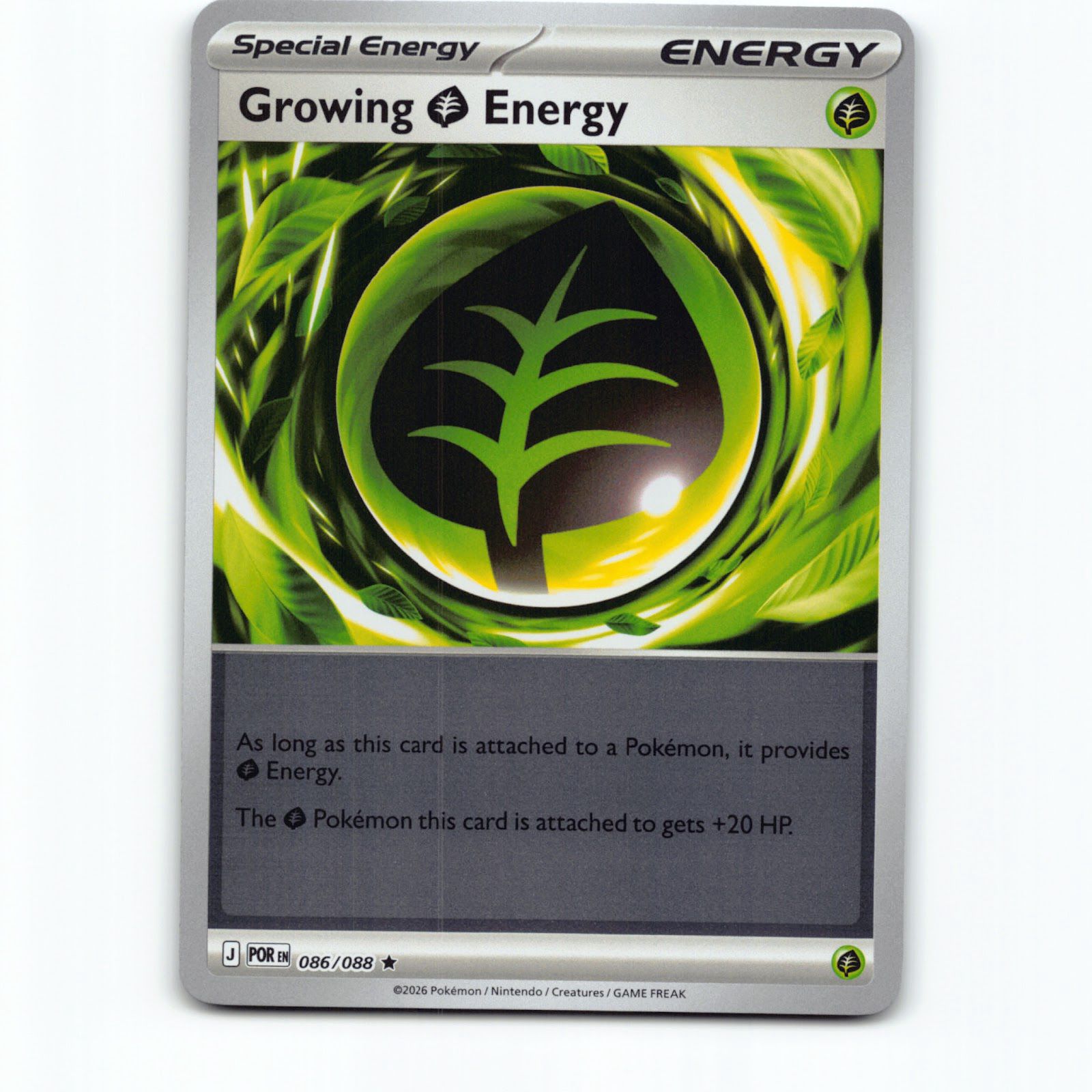 Pokémon Growing Grass Energy POR EN 086/088 Reverse Holo Pokemon Kort Perfect Or