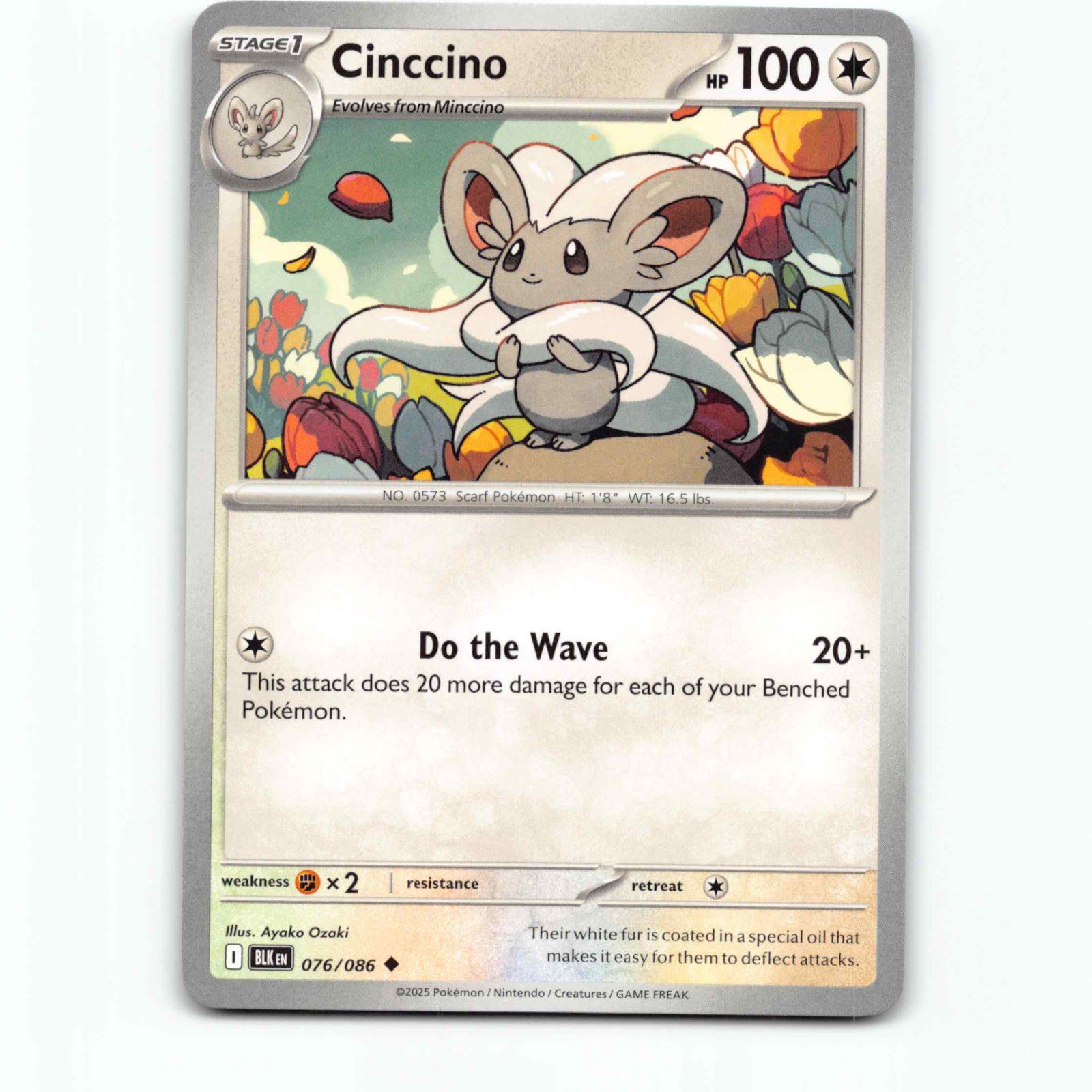 Cinccino 076/086 Pokémon BLK EN Black Bolt Pokemon Kort Scarlet & Violet