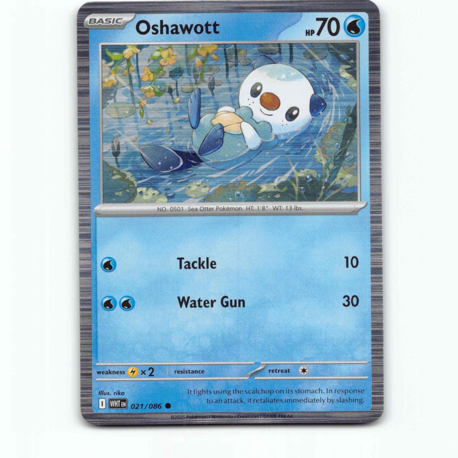 Oshawott 21 Holo Pokémon WHT EN 021/086 White Flare Pokemon Kort