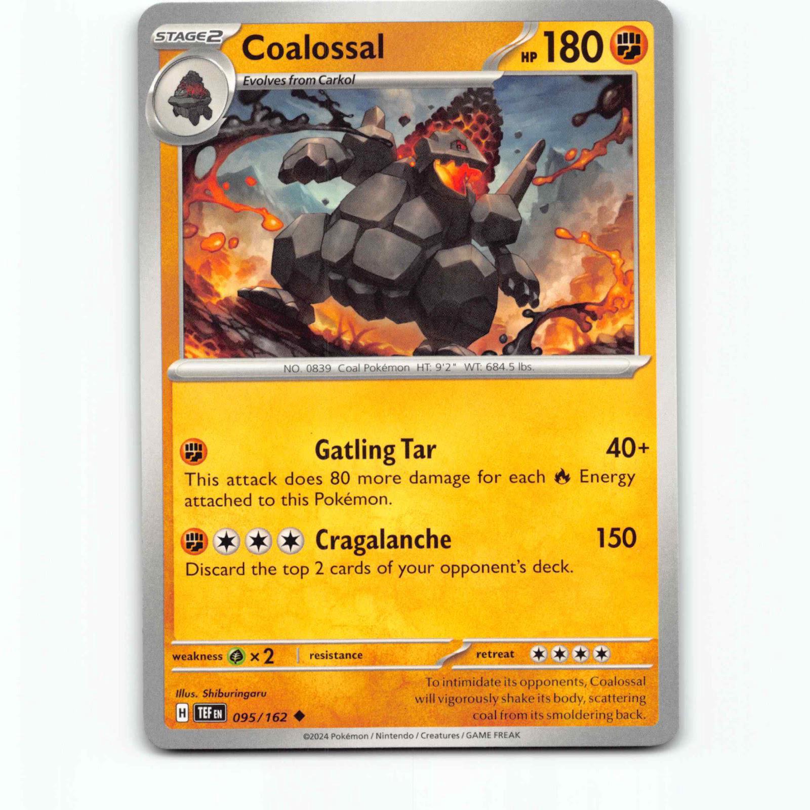Coalossal 095/162 Pokémon TEF EN Temporal Forces Pokemon Kort Scarlet & Violet