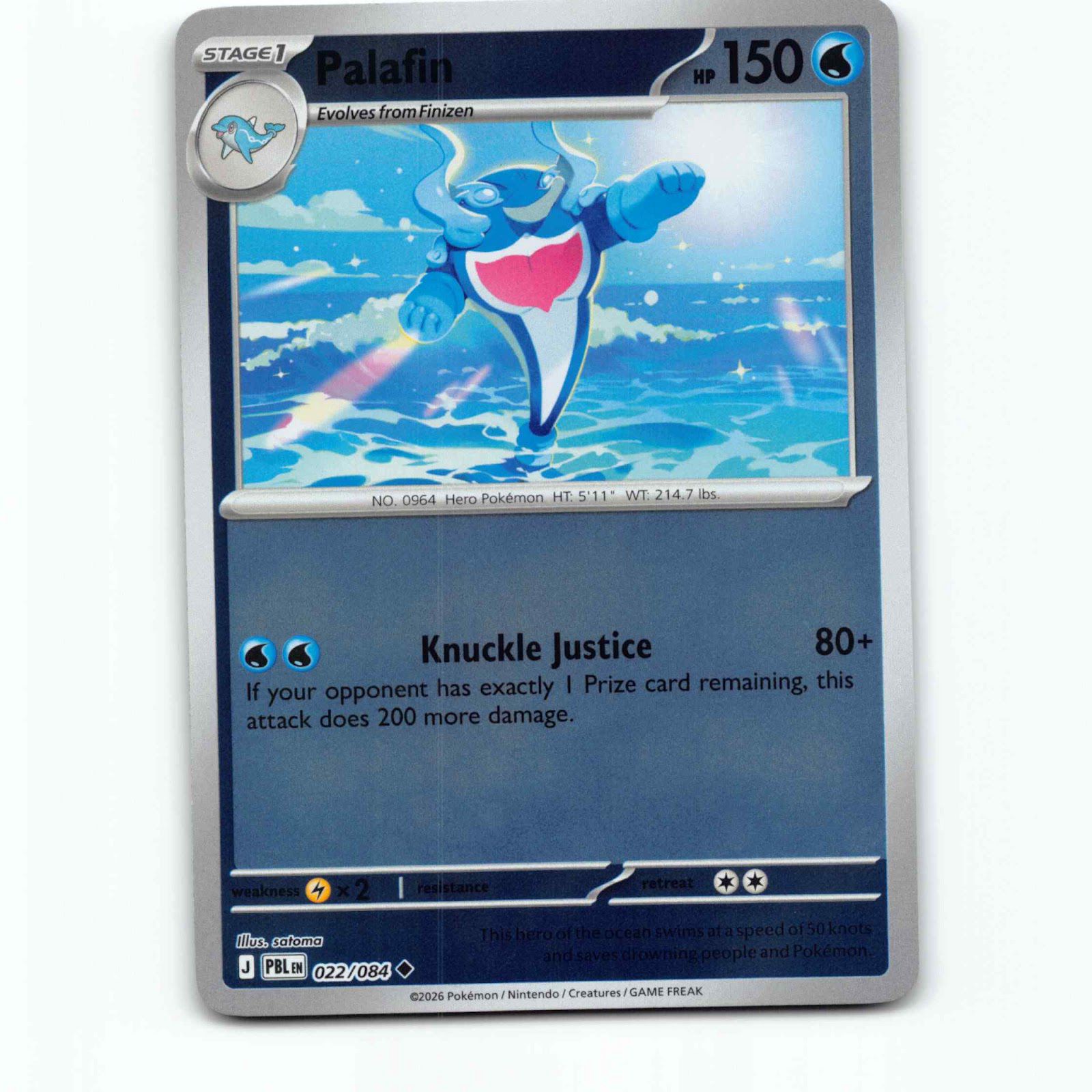 Palafin 022/084 Pokémon Reverse Holo PBL EN Pitch Black Pokemon Kort Mega Evolut