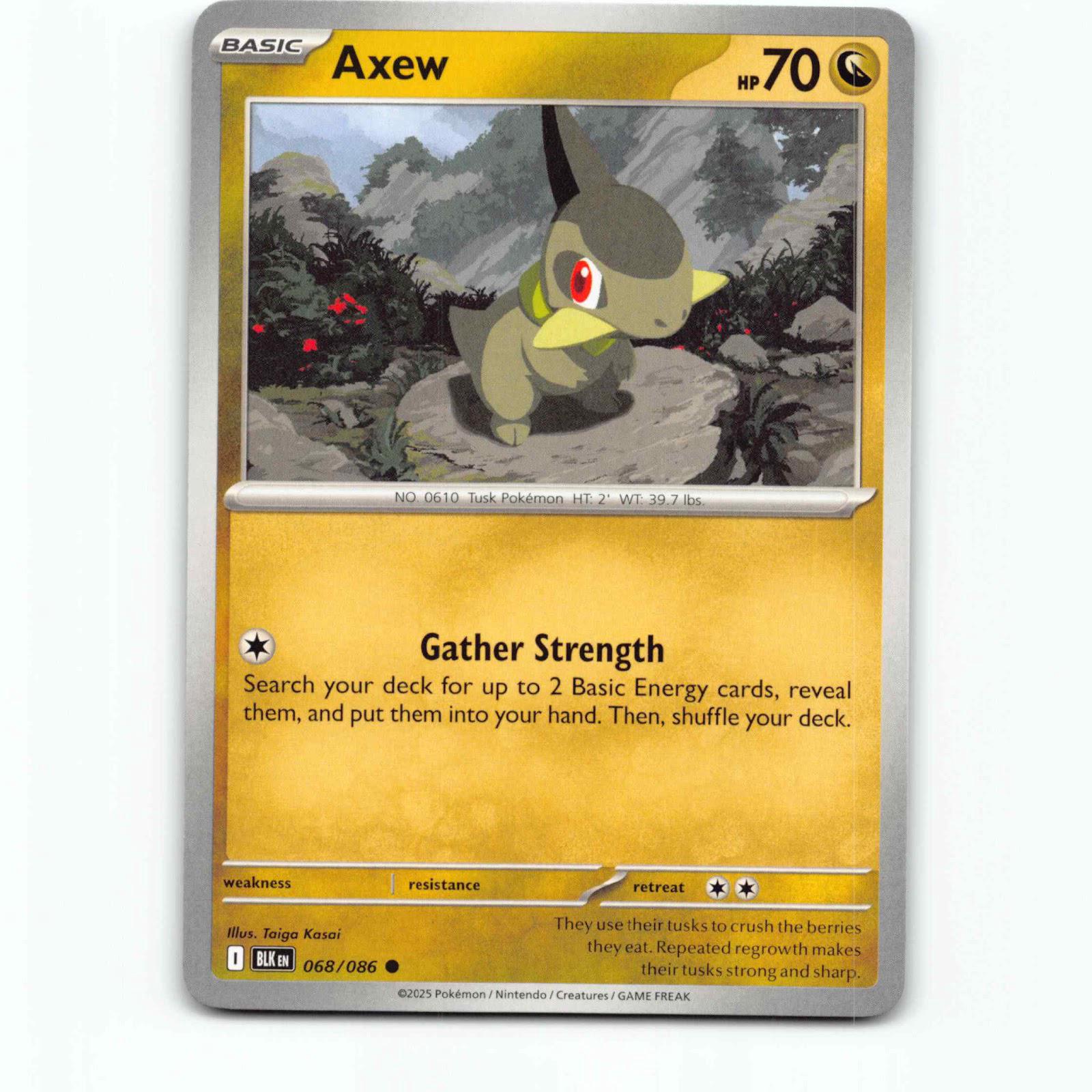 Axew 068/086 Pokémon BLK EN Black Bolt Pokemon Kort Scarlet & Violet