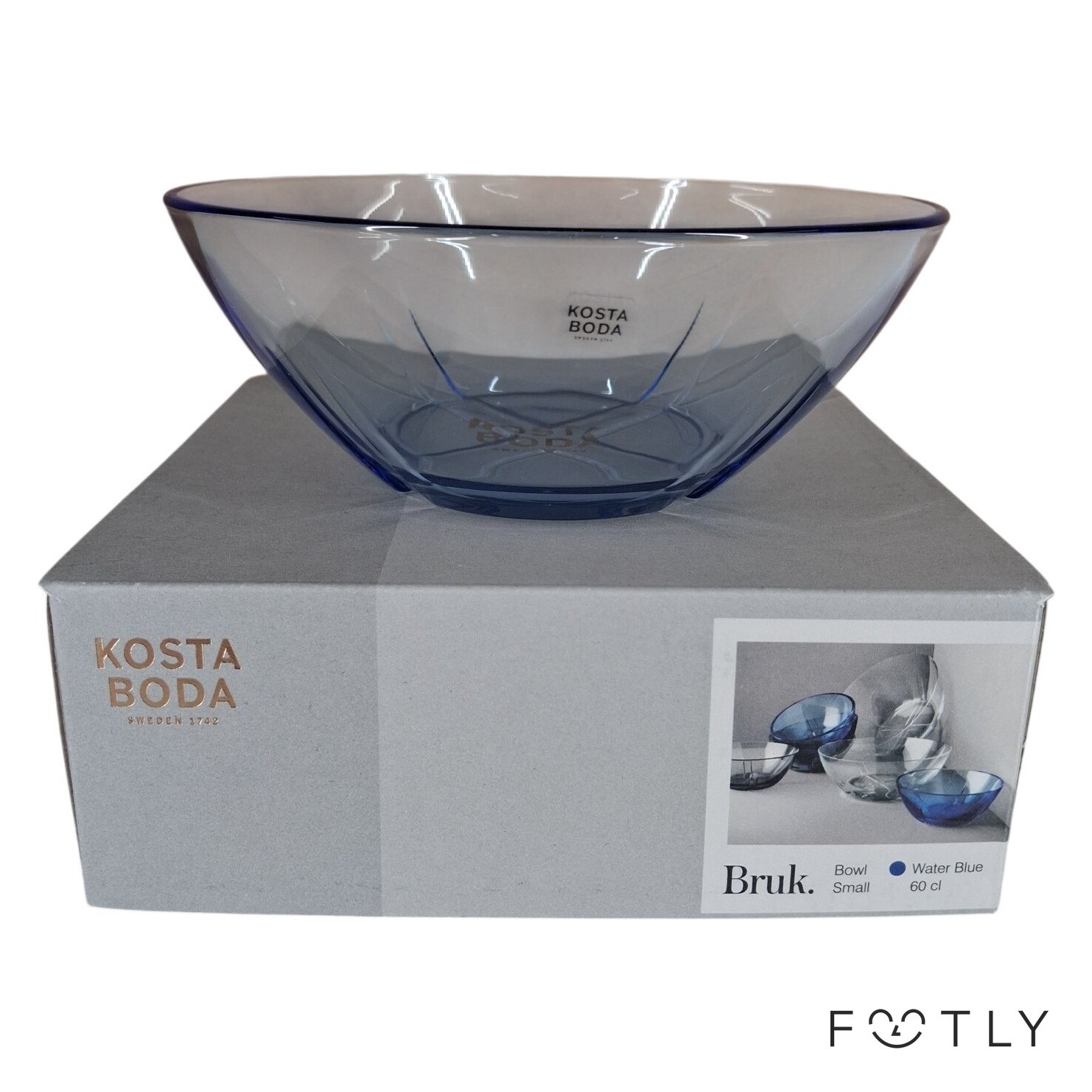 Kosta Boda Bruk Skål Small 60cl Water Blue Glas Design Anna Ehrner Sweden
