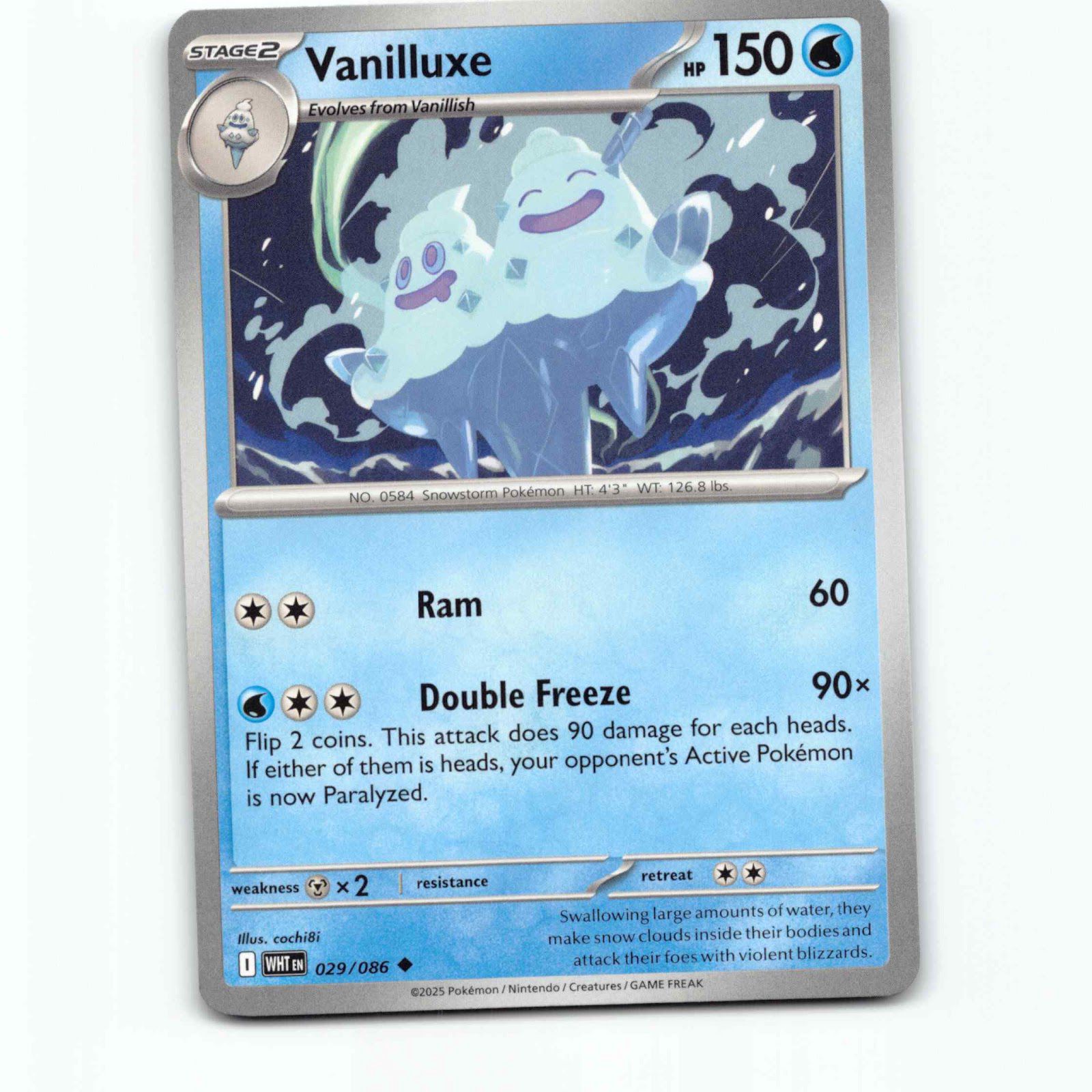 Vanilluxe 029/086 Pokémon WHT EN White Flare Pokemon Kort Scarlet & Violet